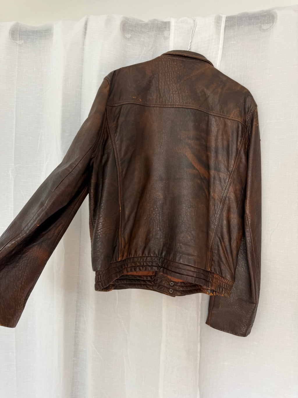 ✦ vintage faded leather moto jacket ✦