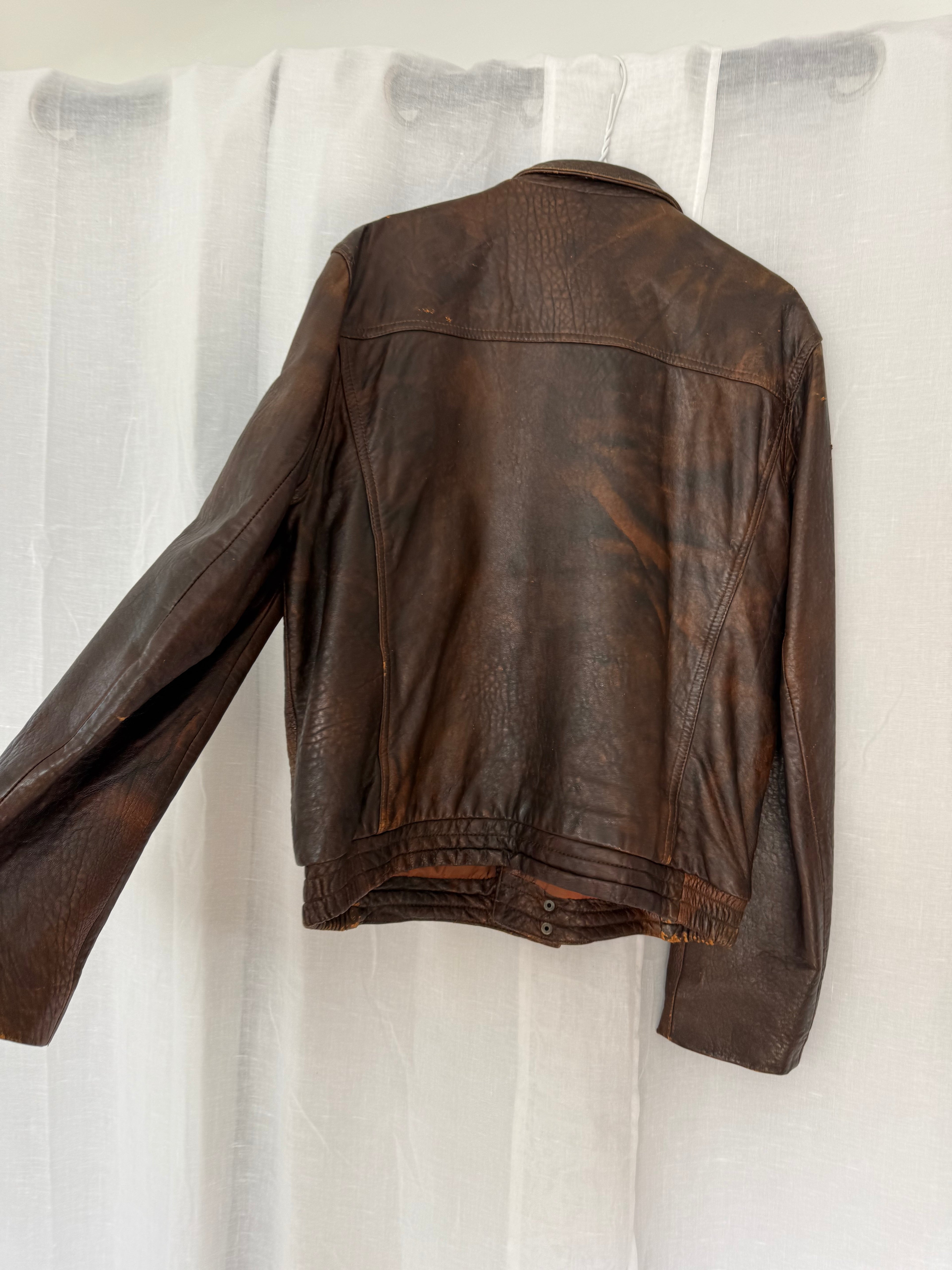 ✦ vintage faded leather moto jacket ✦