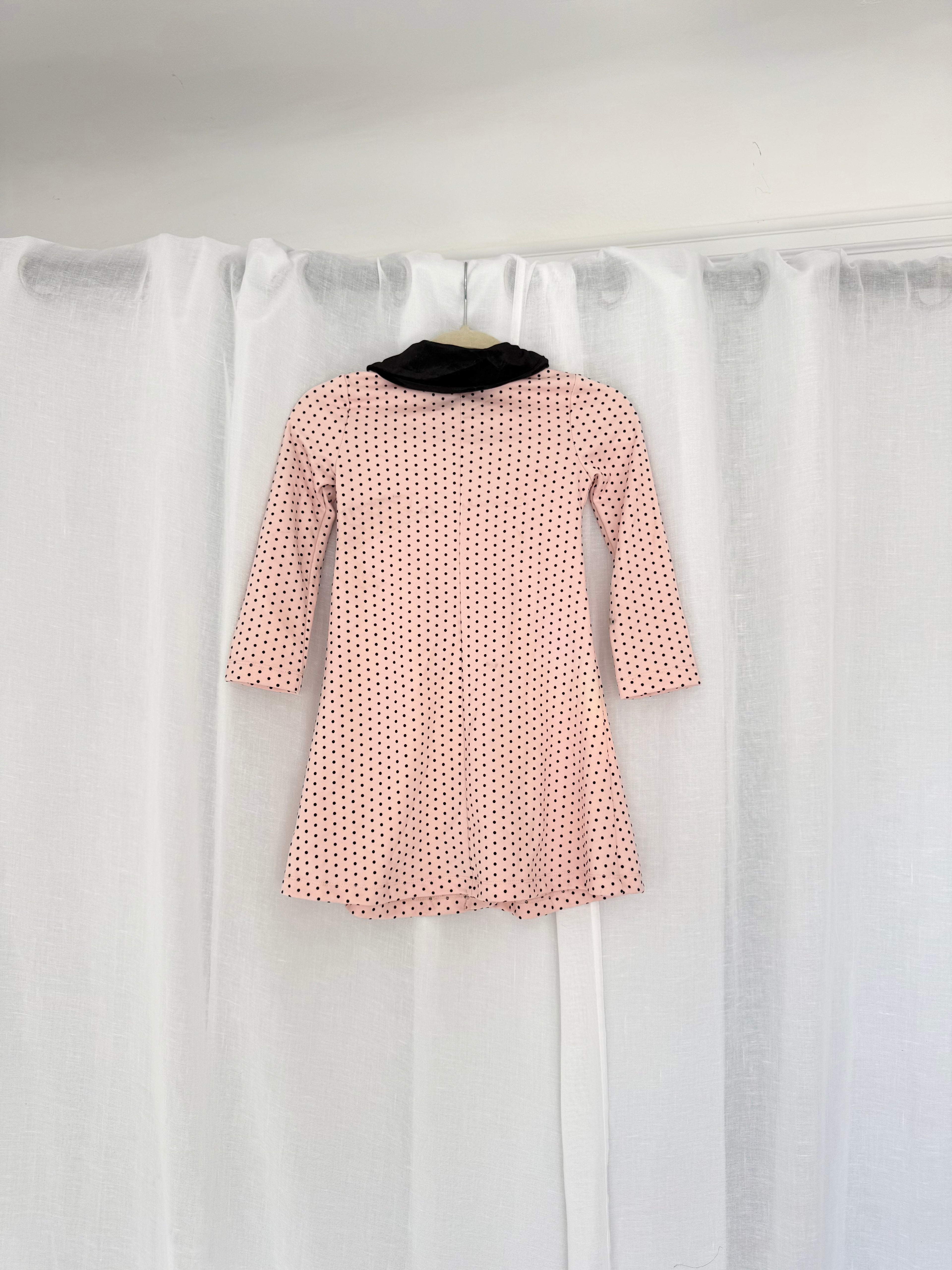 pink polka dot babydoll mini dress ✧