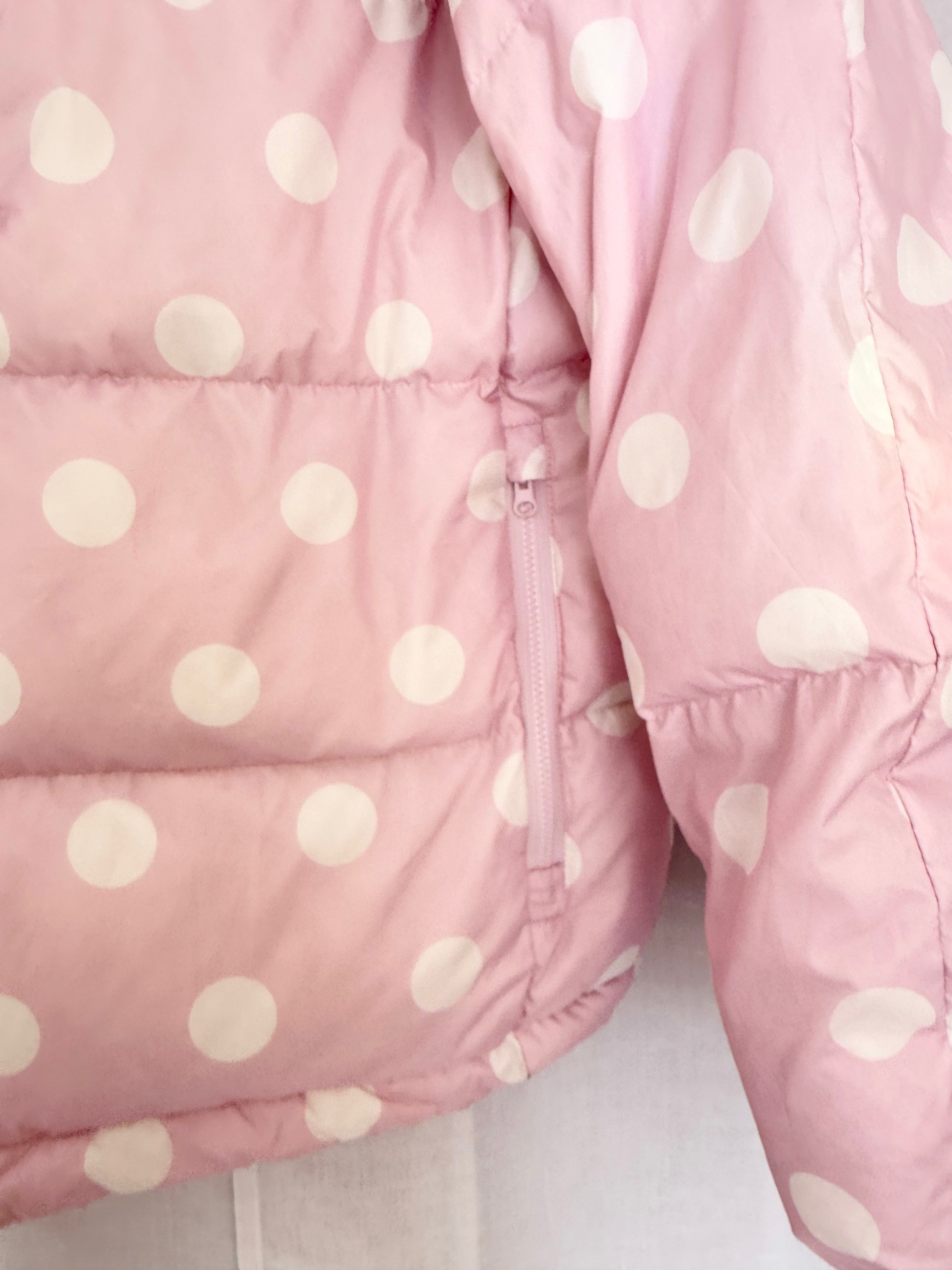 pink polka dot puffer jacket ✧