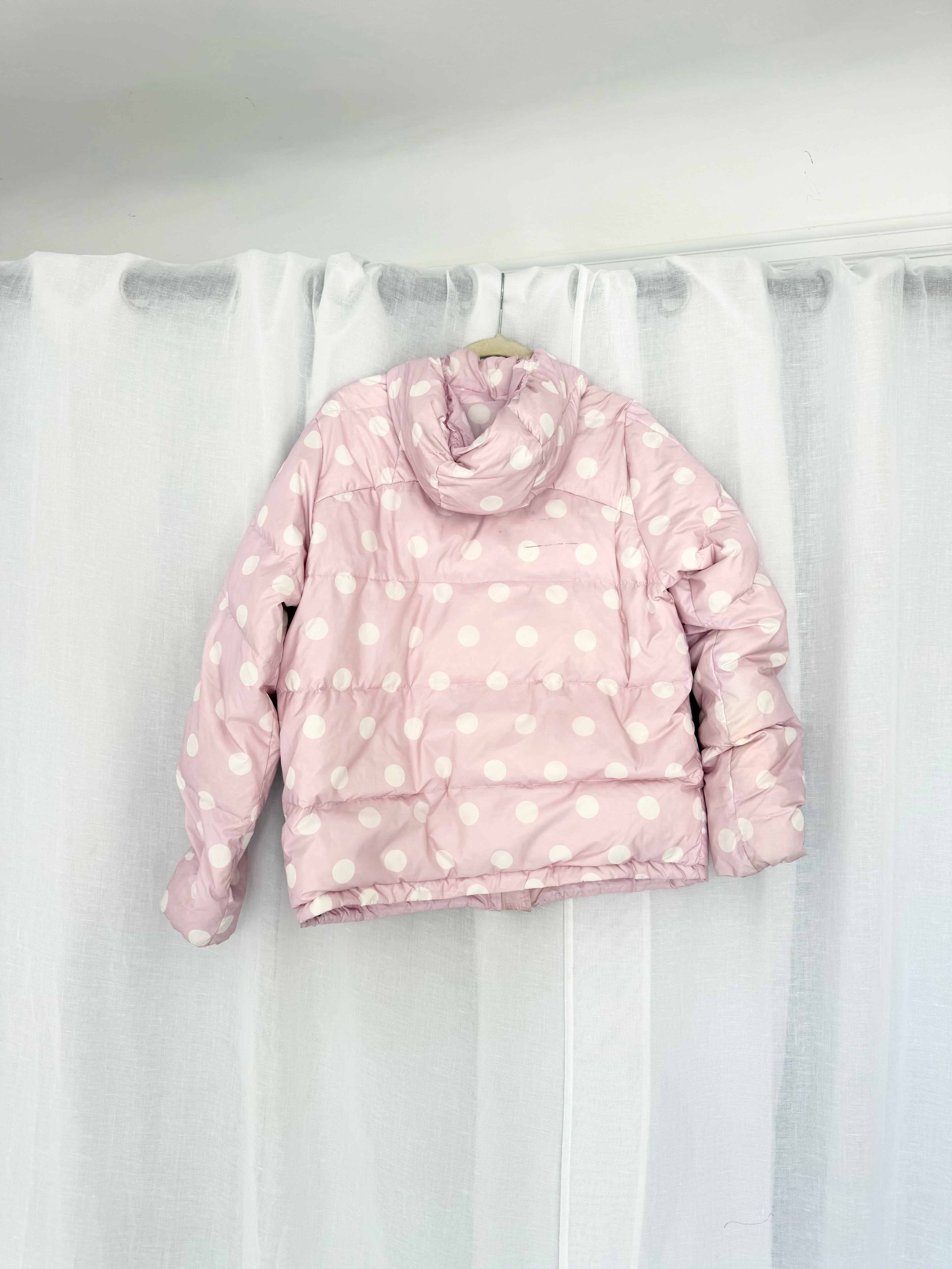 pink polka dot puffer jacket ✧