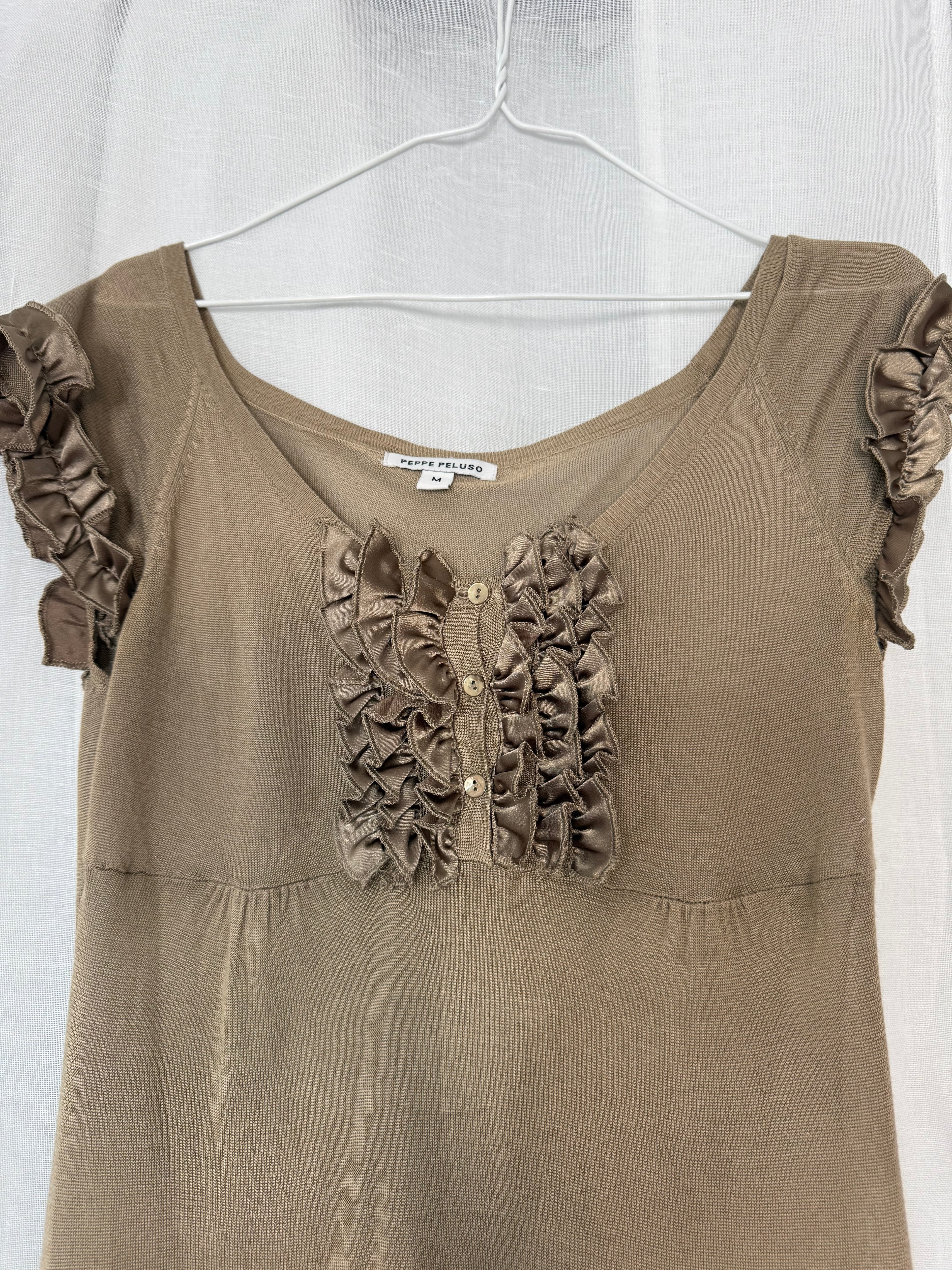 🤎 peppe peluso ruffle mini dress 🤎