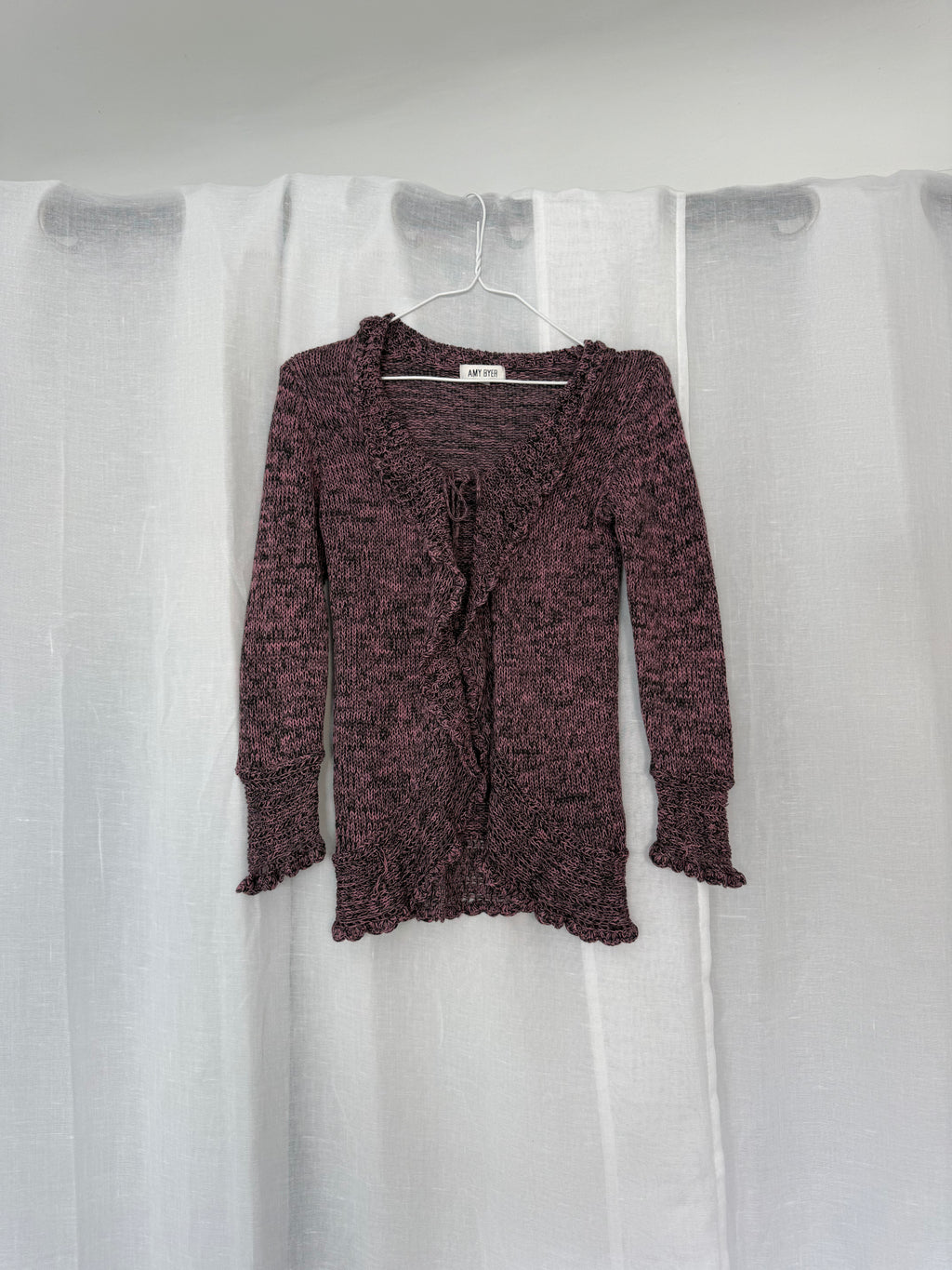 ✿ ruffle knit tie-front cardigan ✿