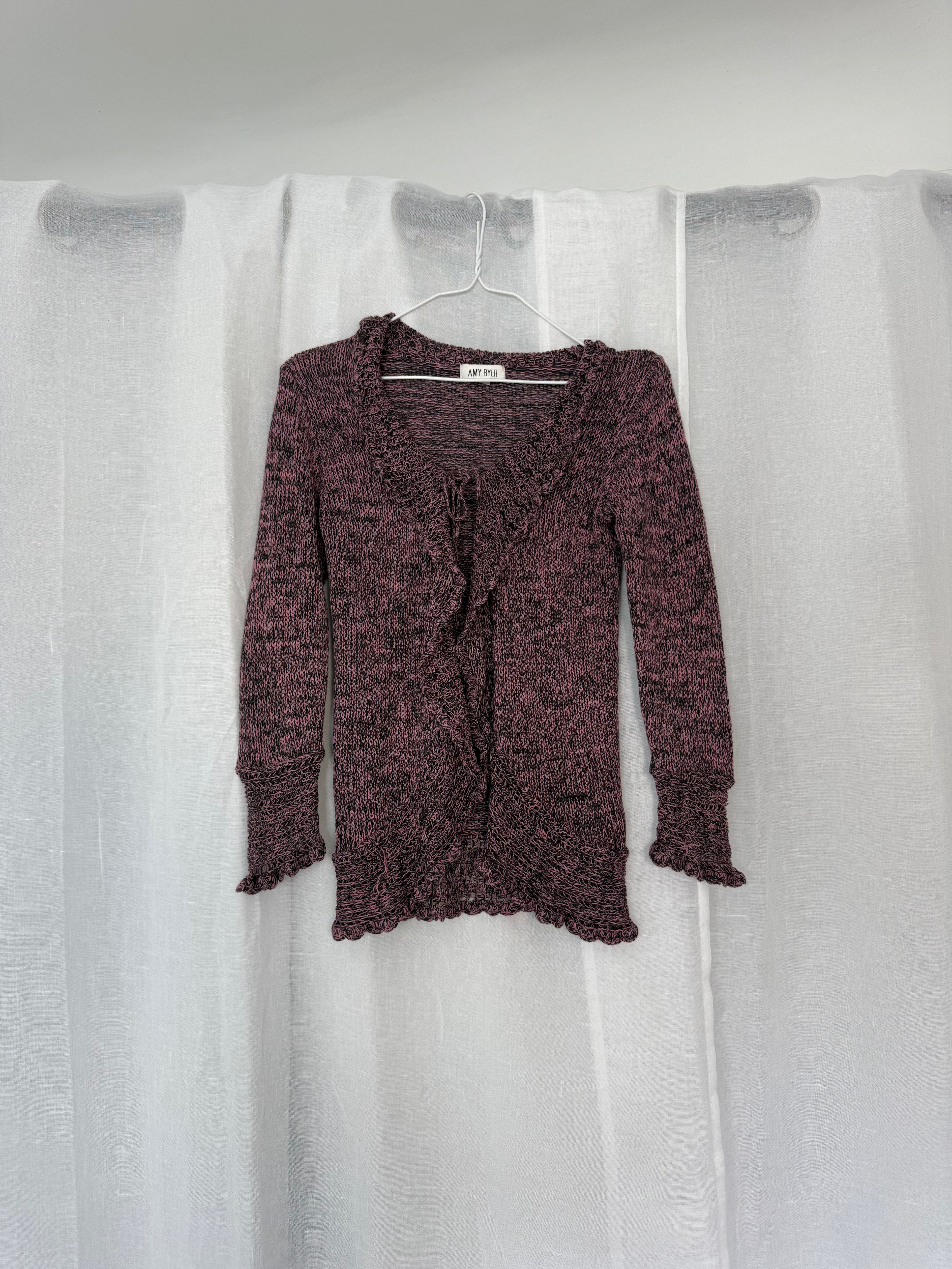✿ ruffle knit tie-front cardigan ✿