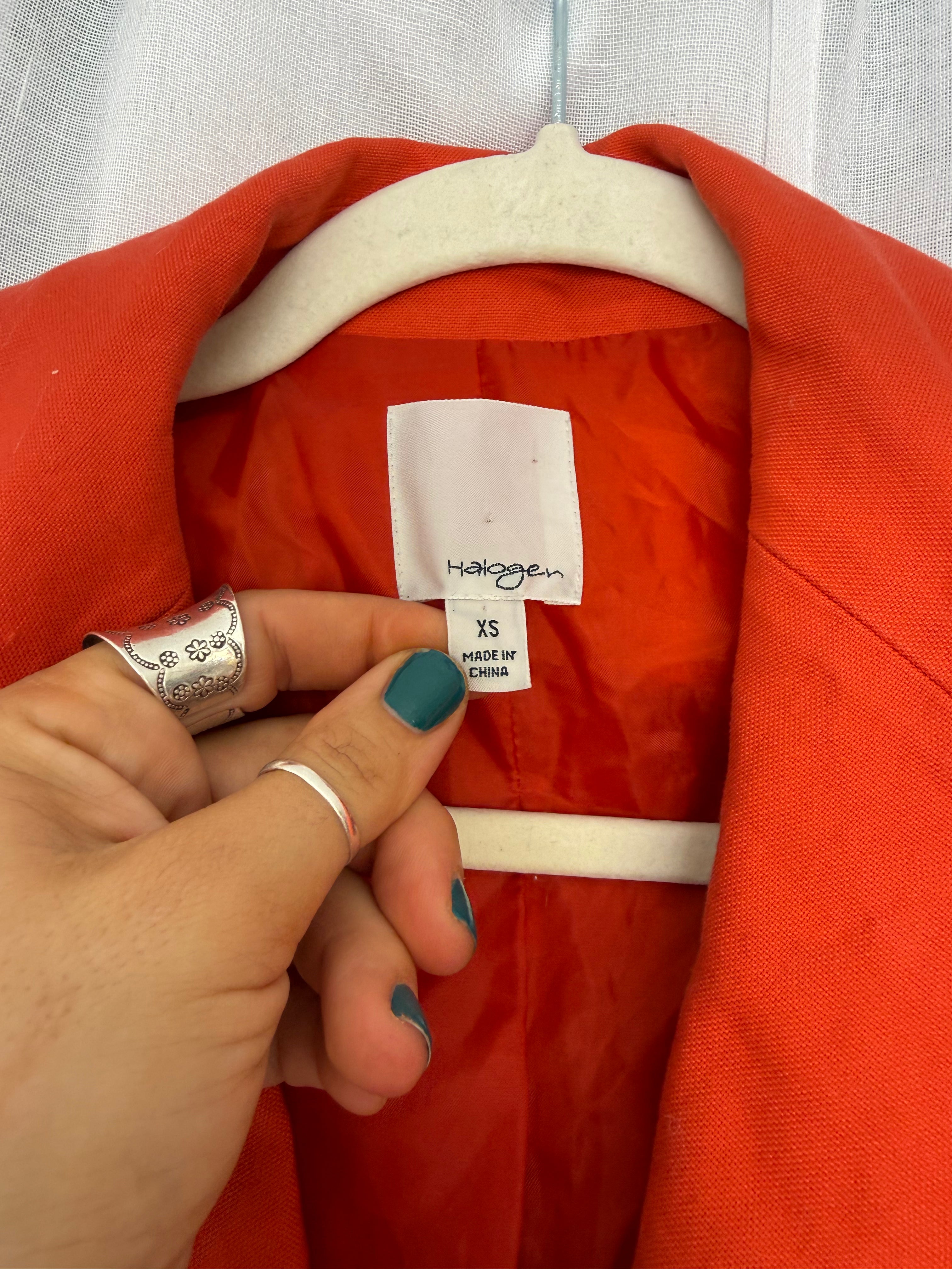 indie mod orange fitted blazer ✧