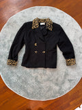 ✿ leopard trim vintage blazer ✿