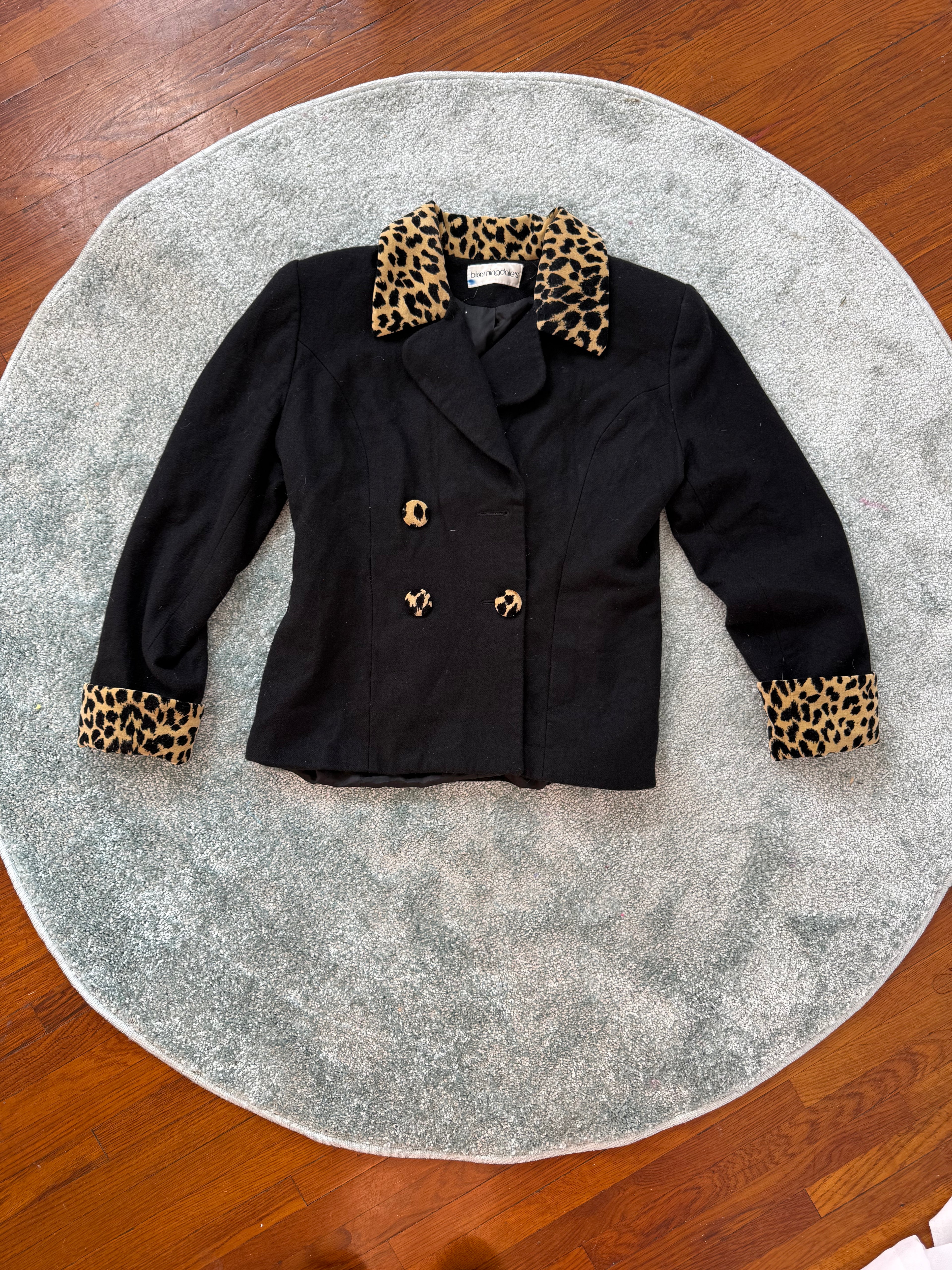 ✿ leopard trim vintage blazer ✿