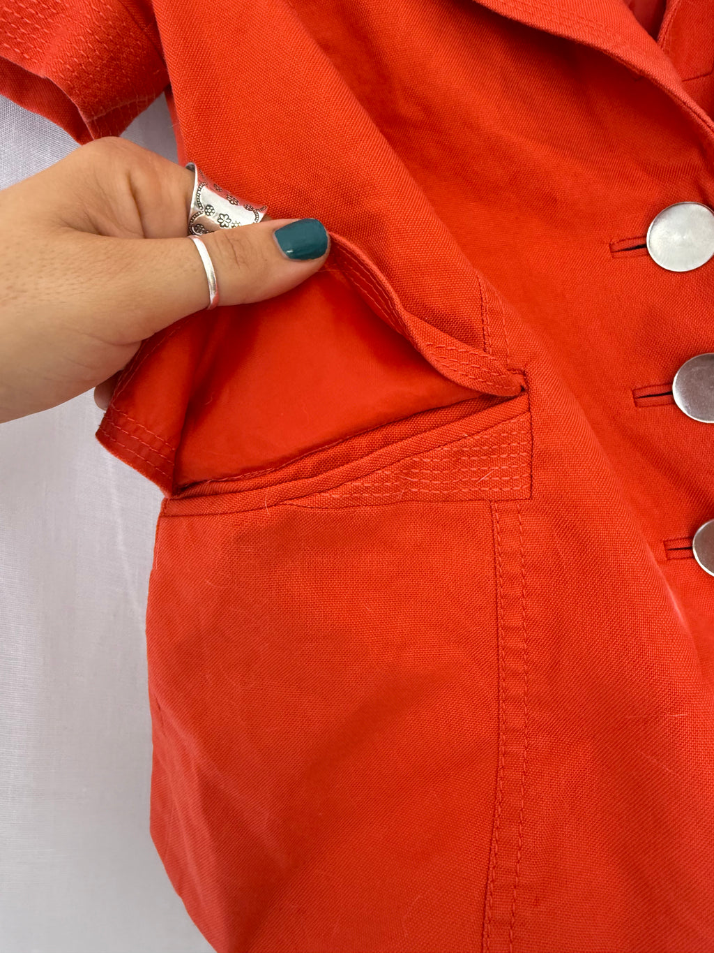 indie mod orange fitted blazer ✧