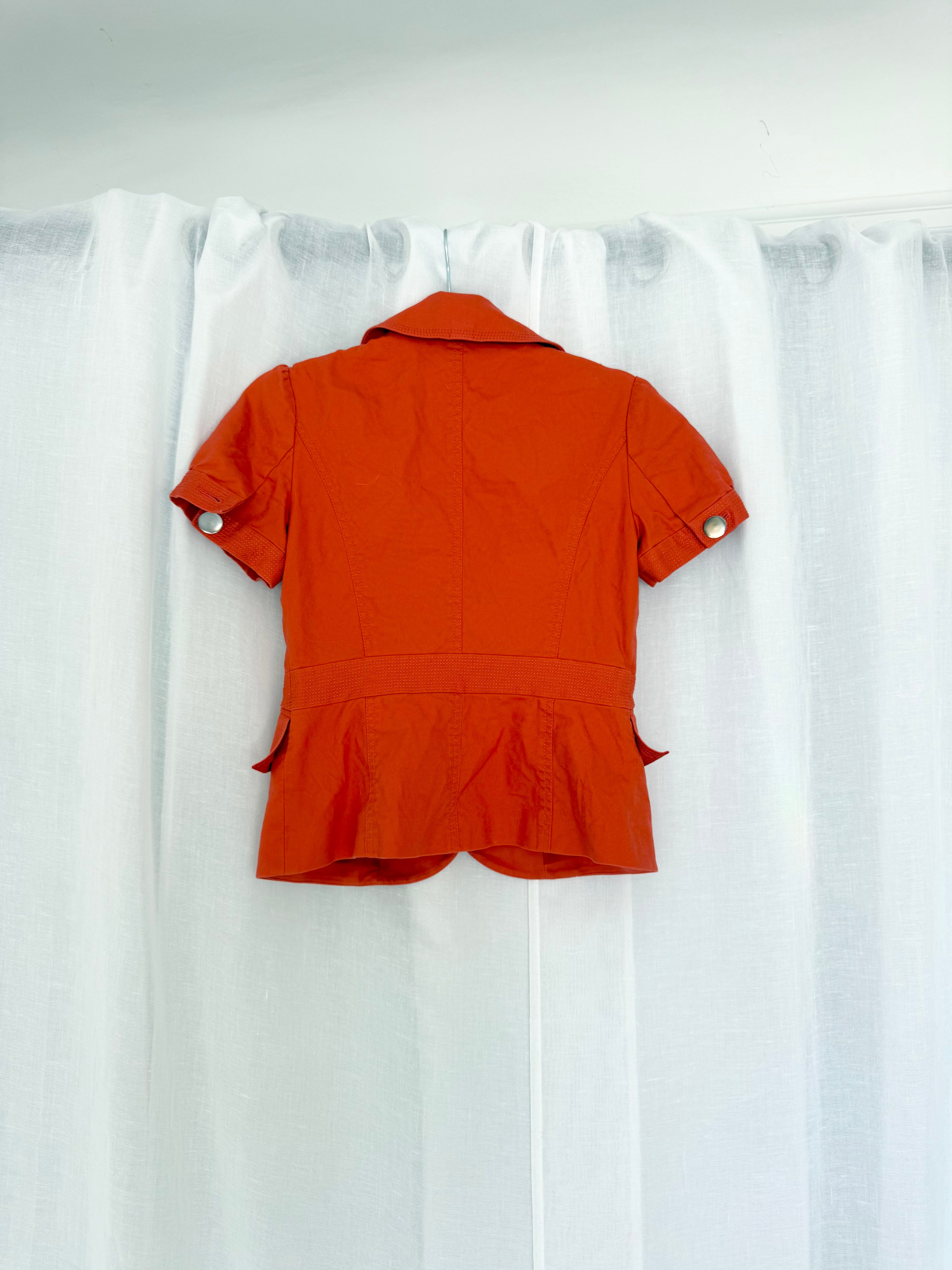 indie mod orange fitted blazer ✧