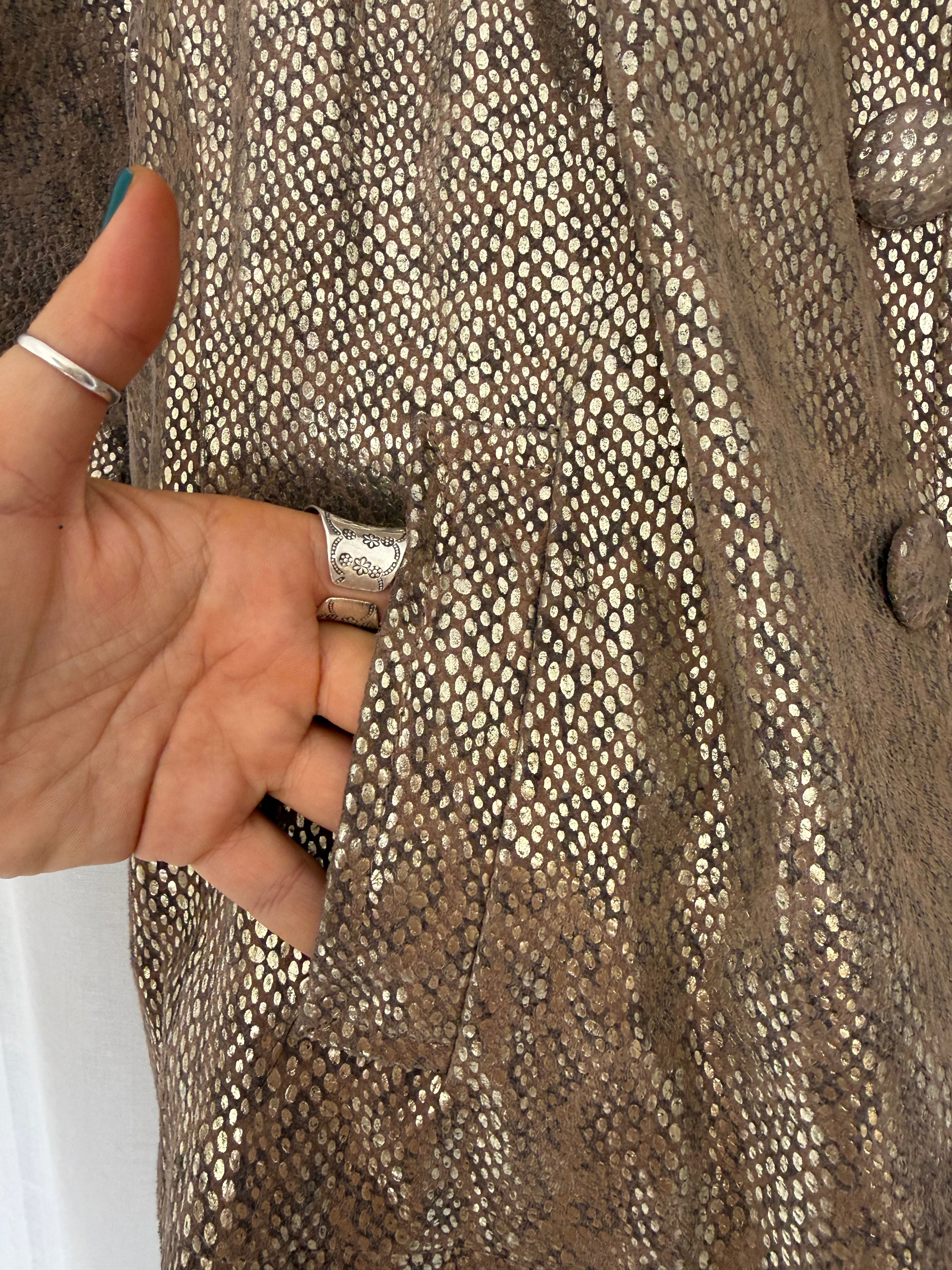 metallic gold leather swing jacket ✧