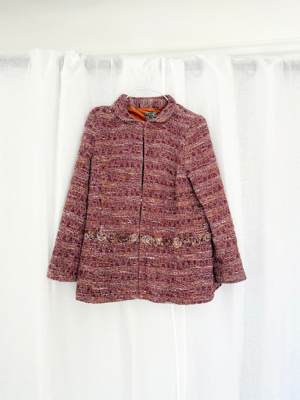 pink tweed rosette jacket ✧