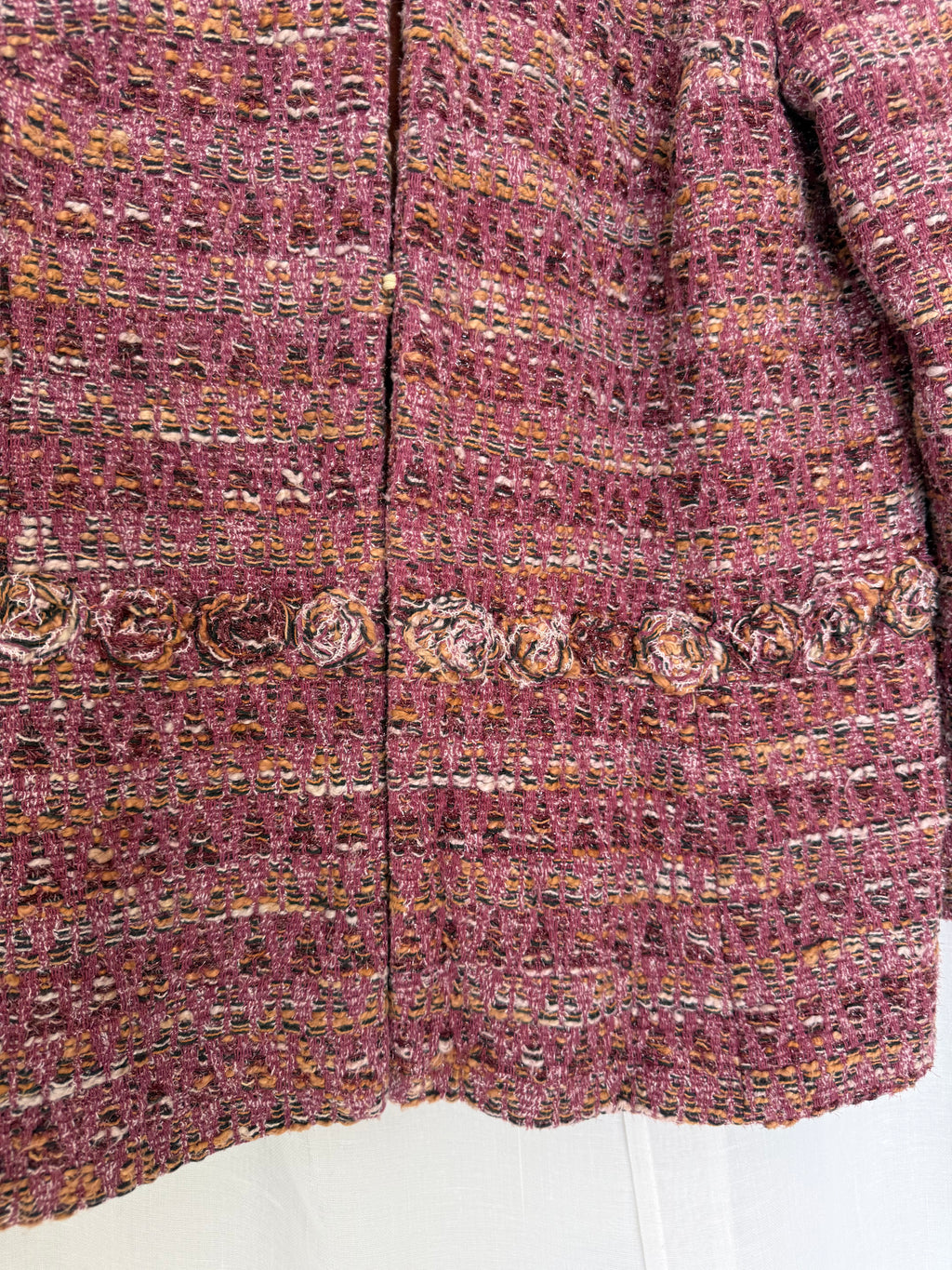 pink tweed rosette jacket ✧