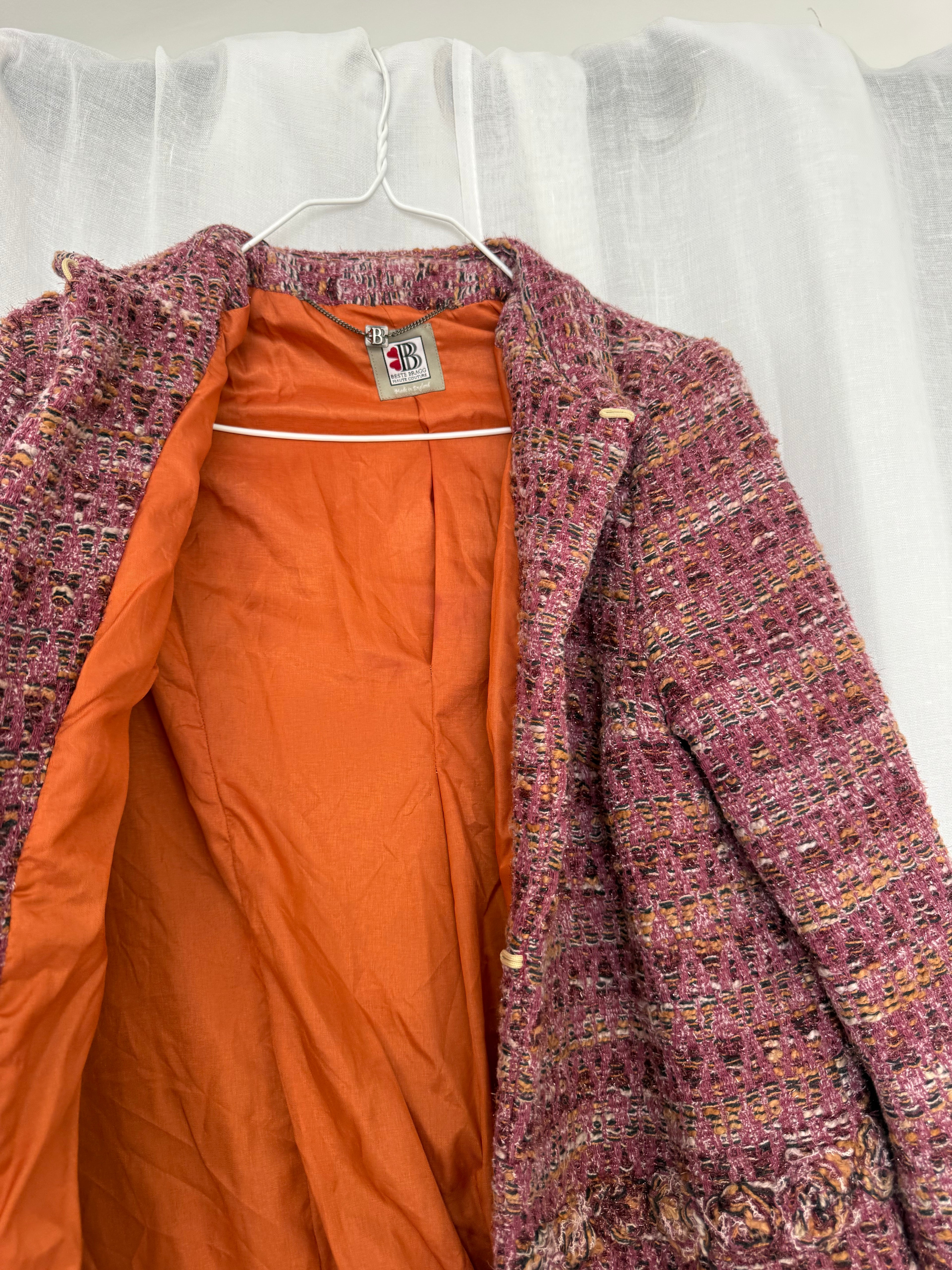 pink tweed rosette jacket ✧