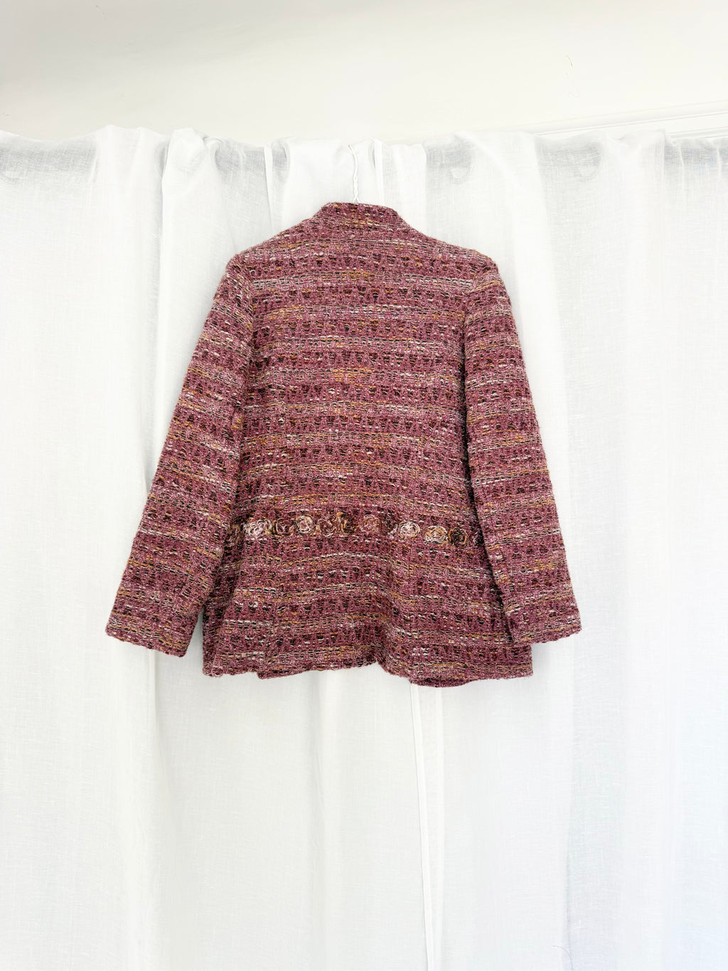 pink tweed rosette jacket ✧