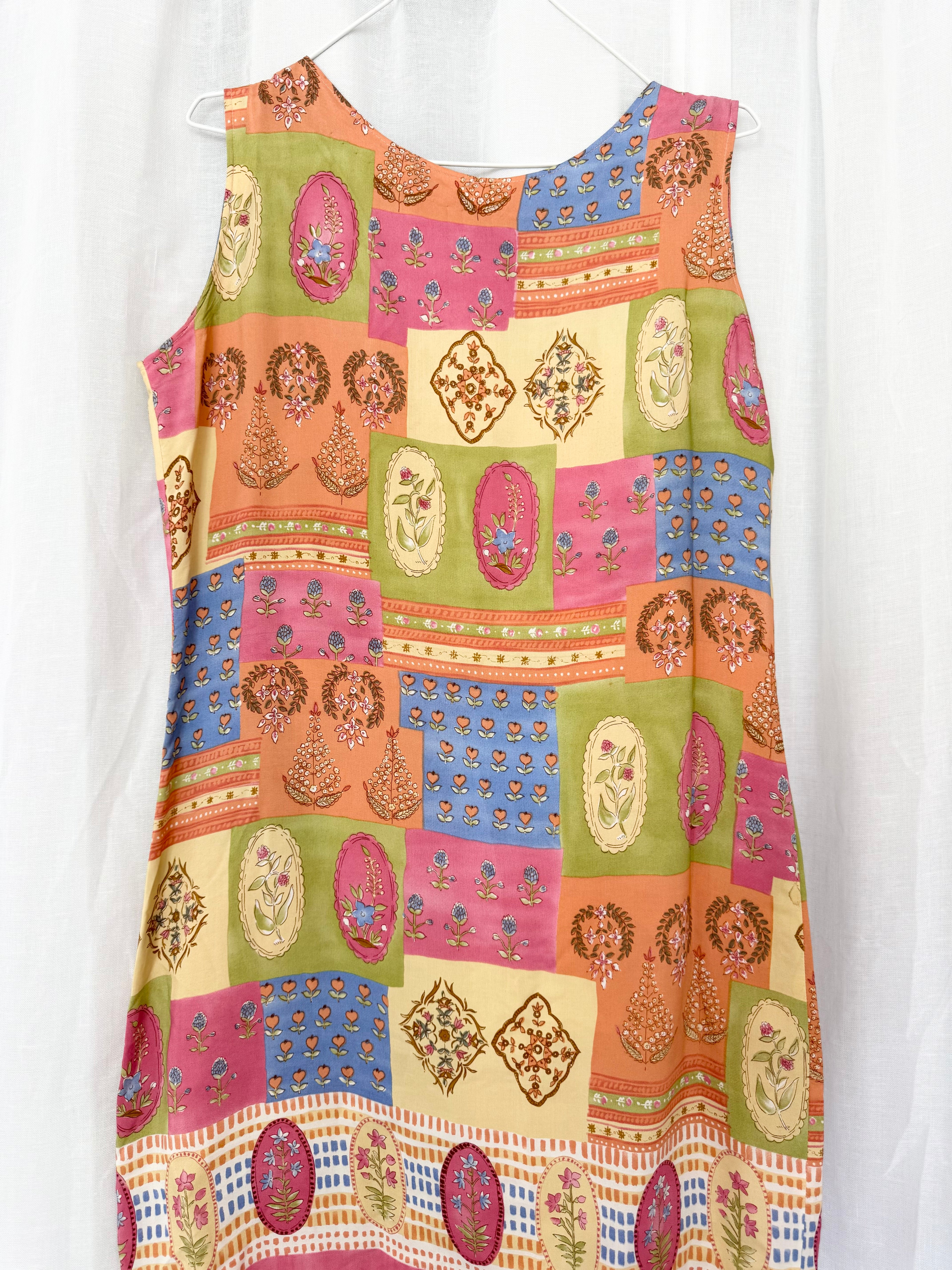 ✦ vintage patchwork mod mini dress