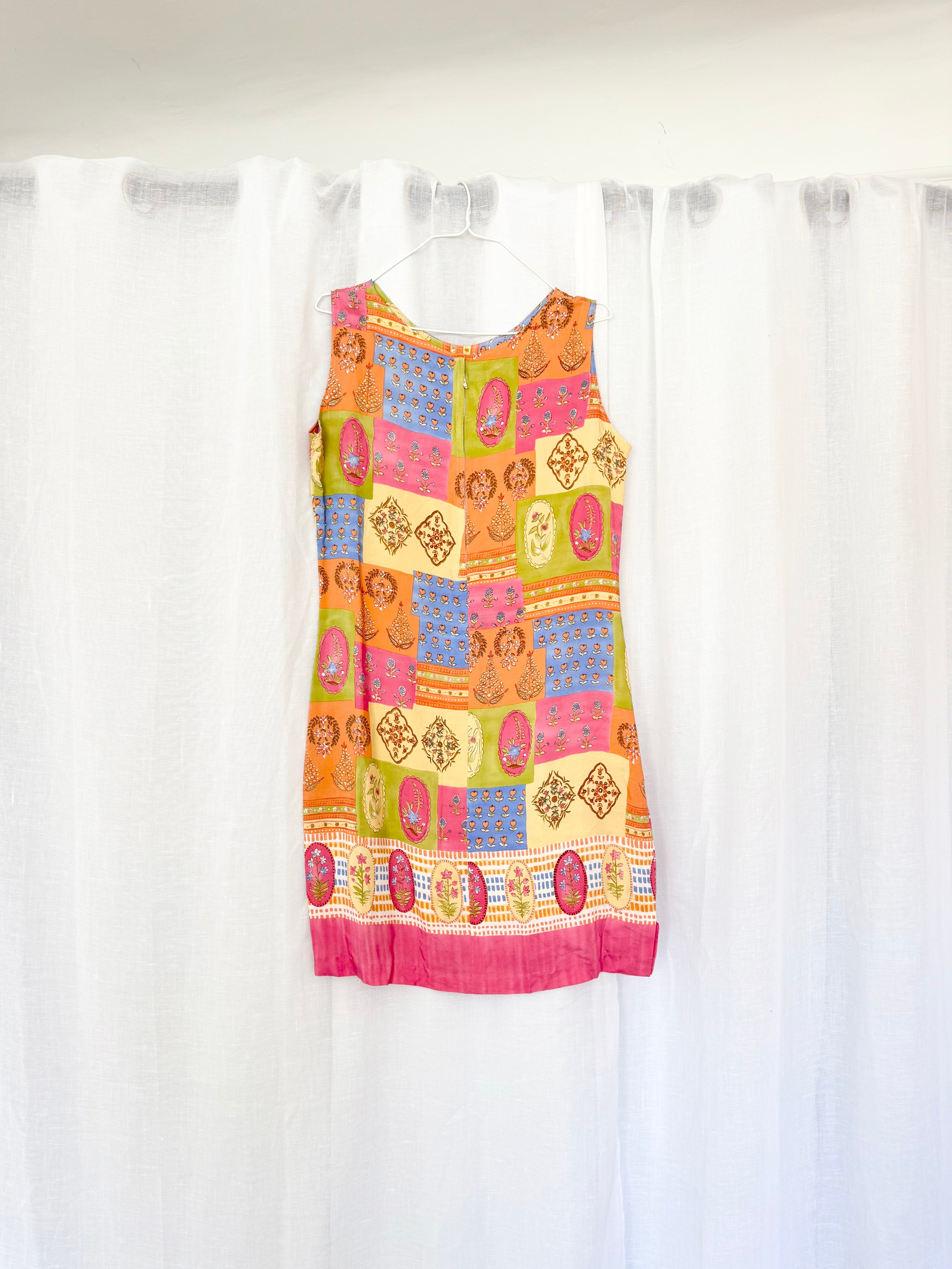 ✦ vintage patchwork mod mini dress