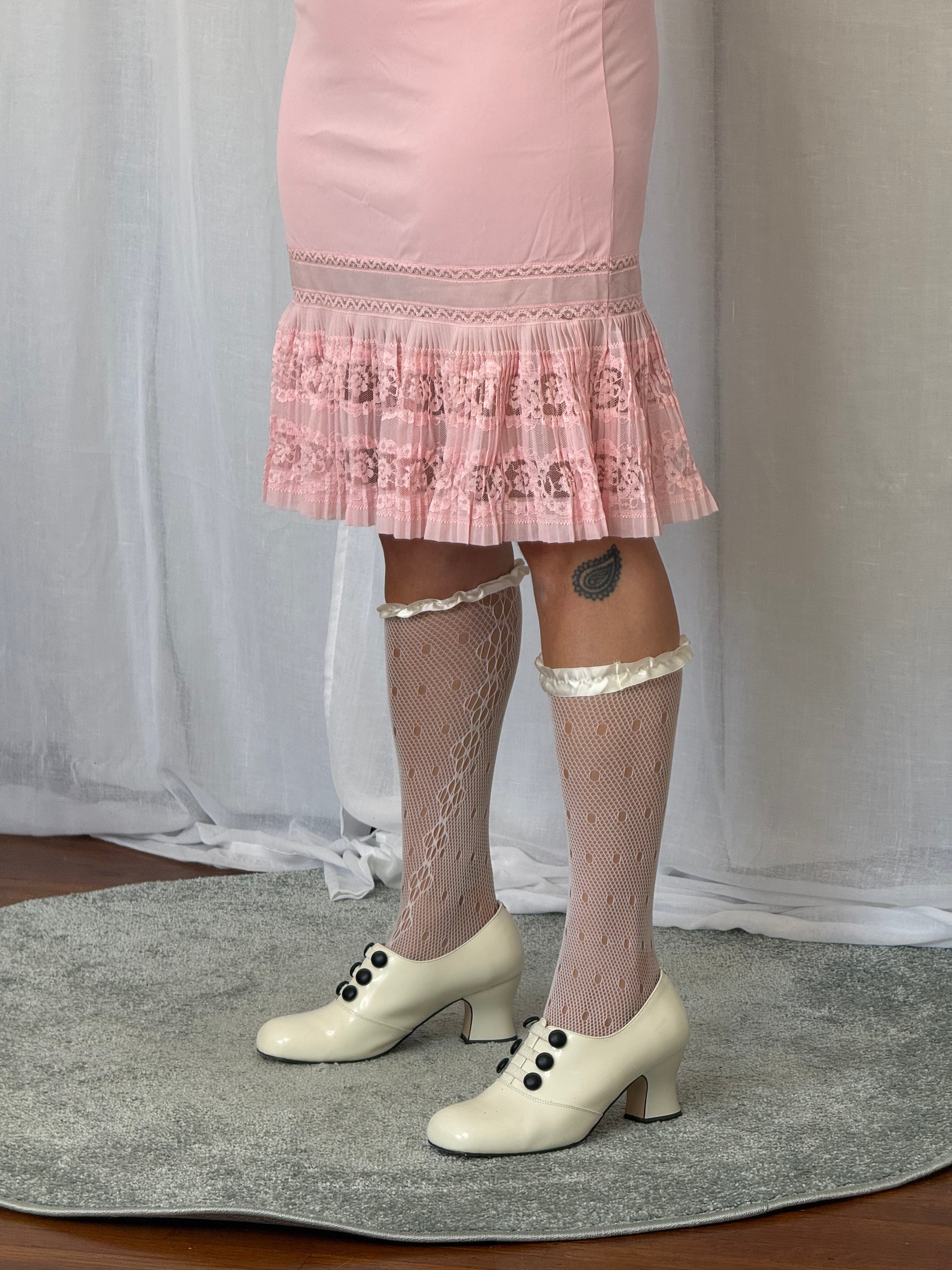 ⋆౨ৎ vintage bubblegum pink lace slip dress ⋆