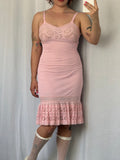 ⋆౨ৎ vintage bubblegum pink lace slip dress ⋆