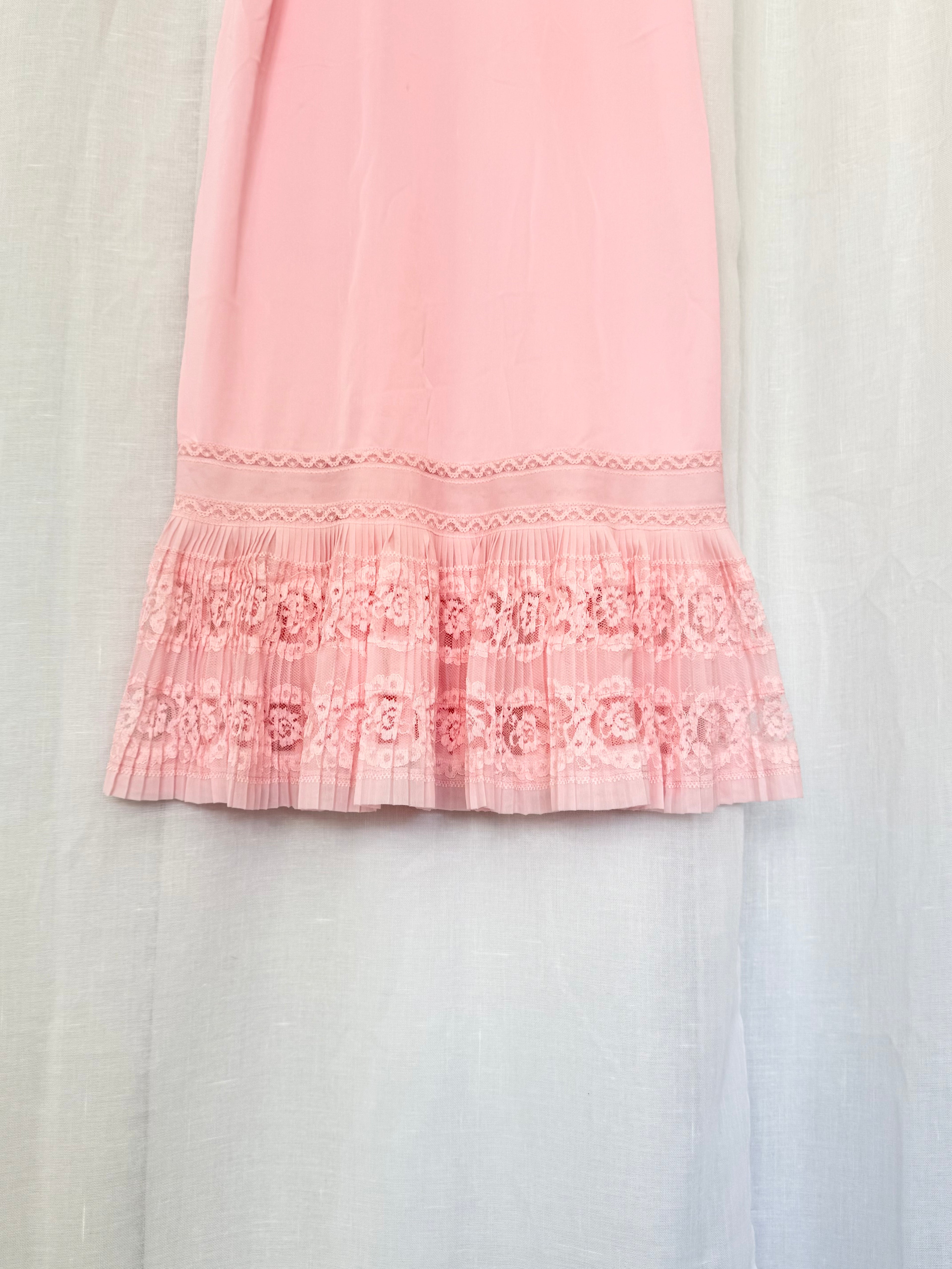 ⋆౨ৎ vintage bubblegum pink lace slip dress ⋆