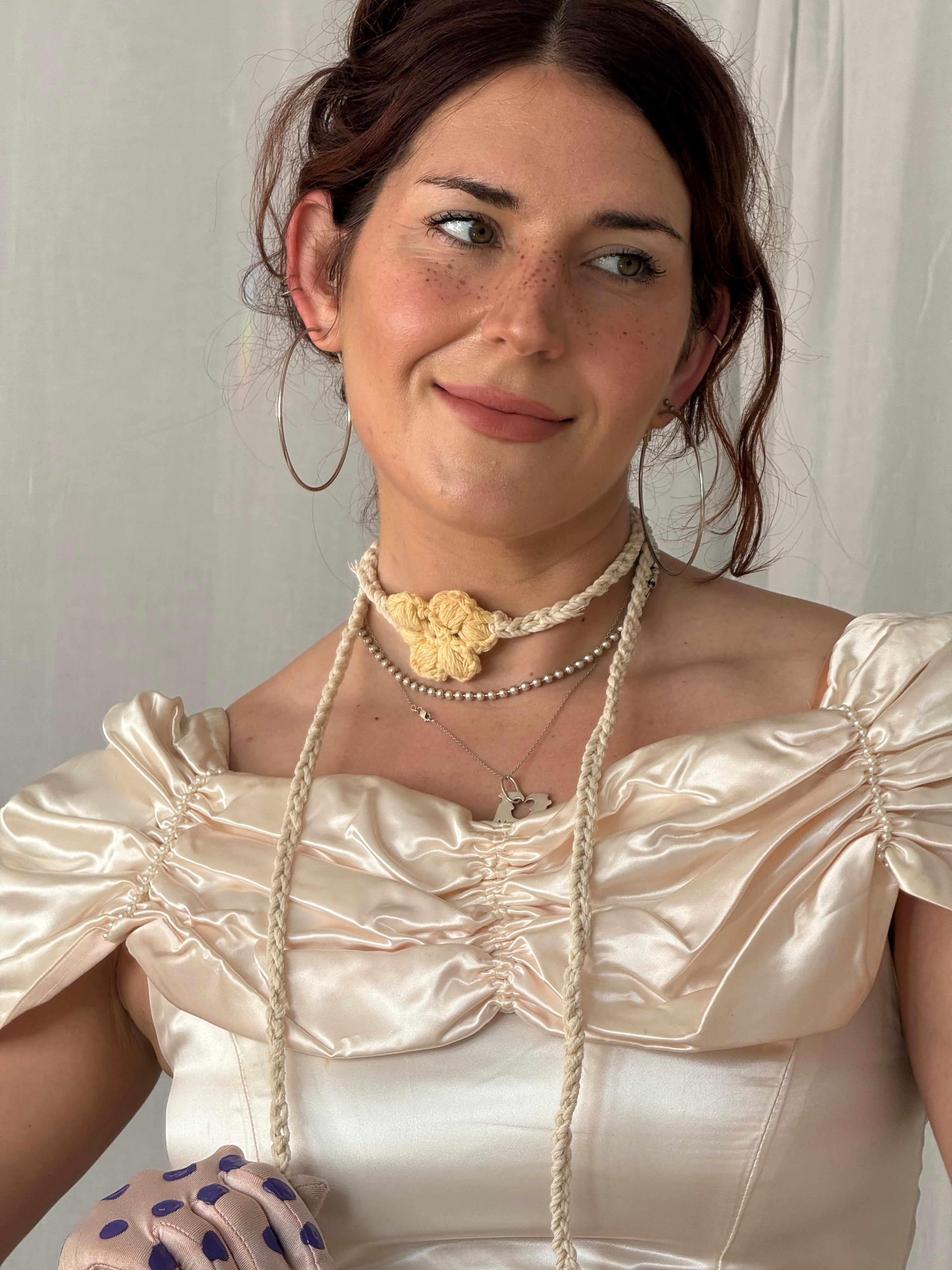 ❀✿❀ hand crochet flower choker ❀✿❀