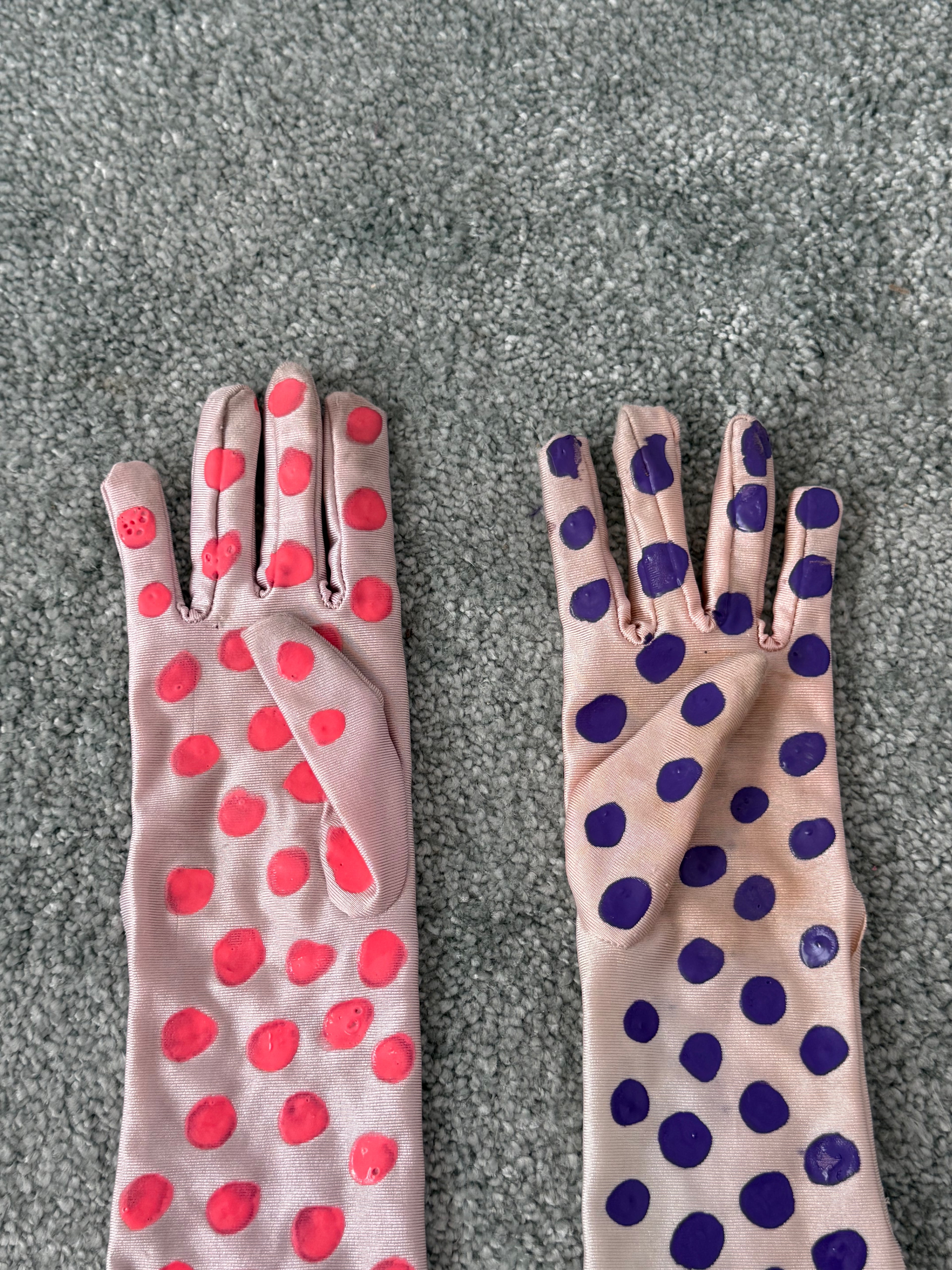 ⊹ ⟡ ⊹ upcycled polka dot opera gloves ⊹ ⟡ ⊹