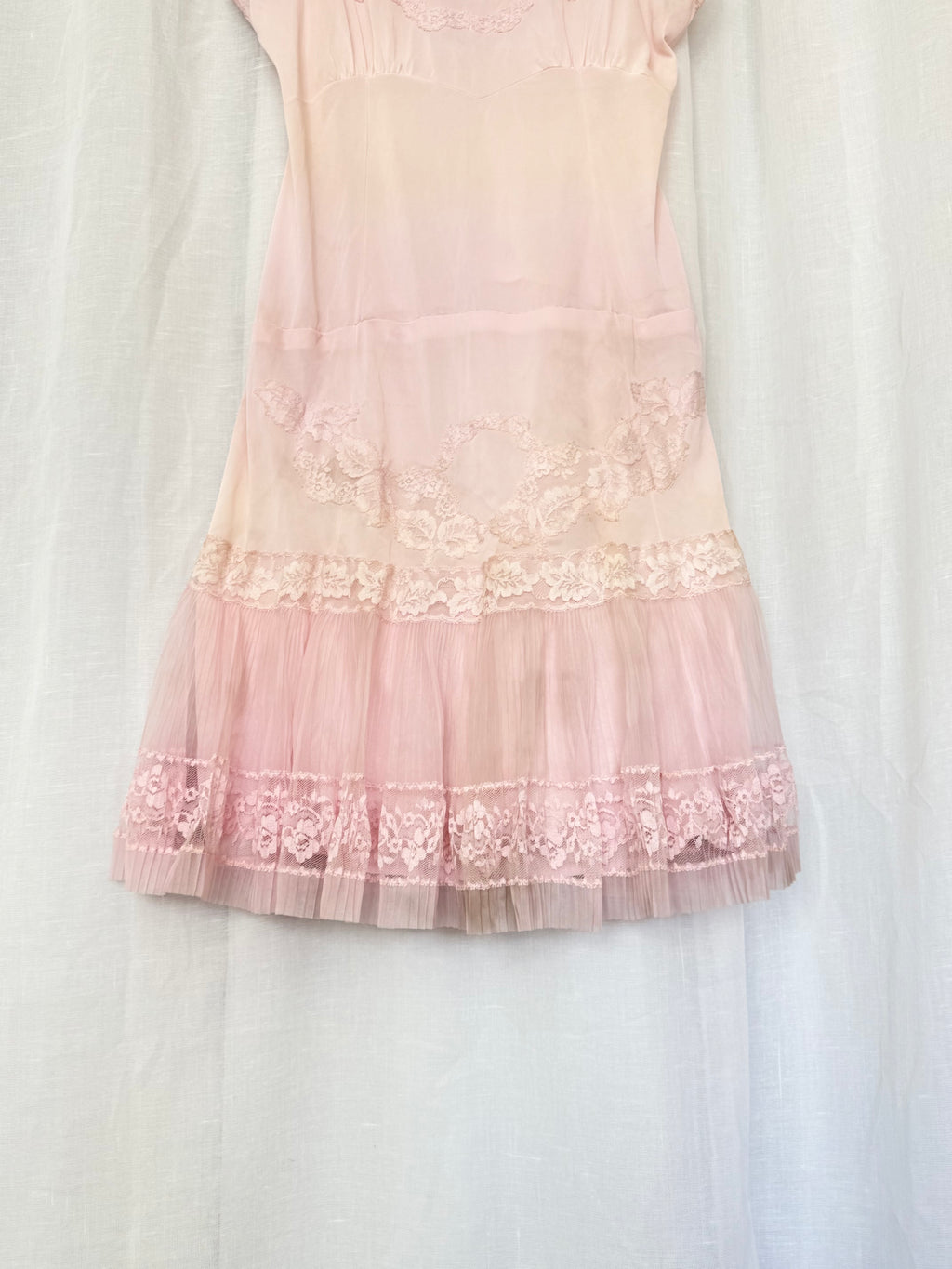 ౨ৎ vintage blush pink lace slip dress ⋆