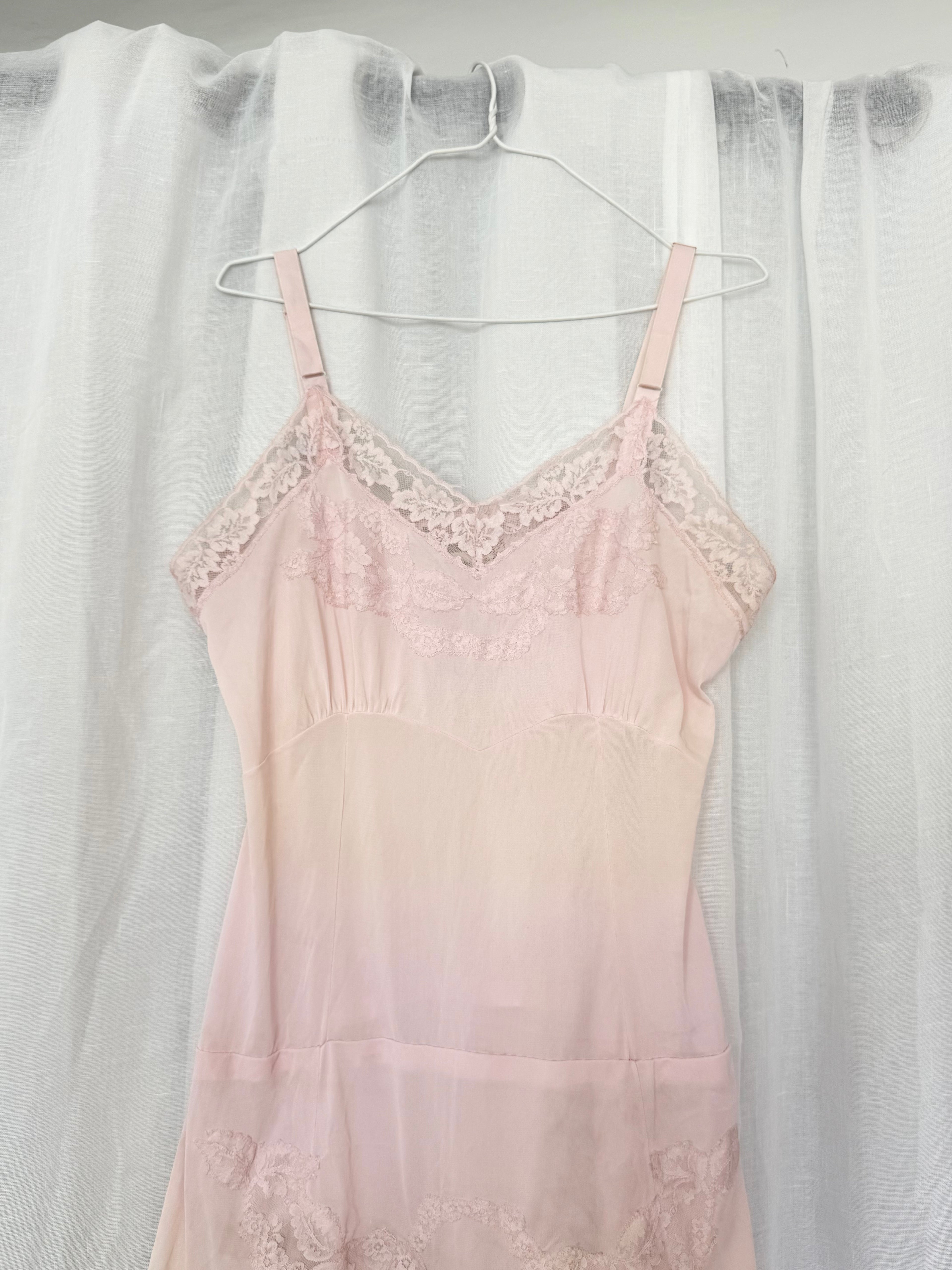 ౨ৎ vintage blush pink lace slip dress ⋆