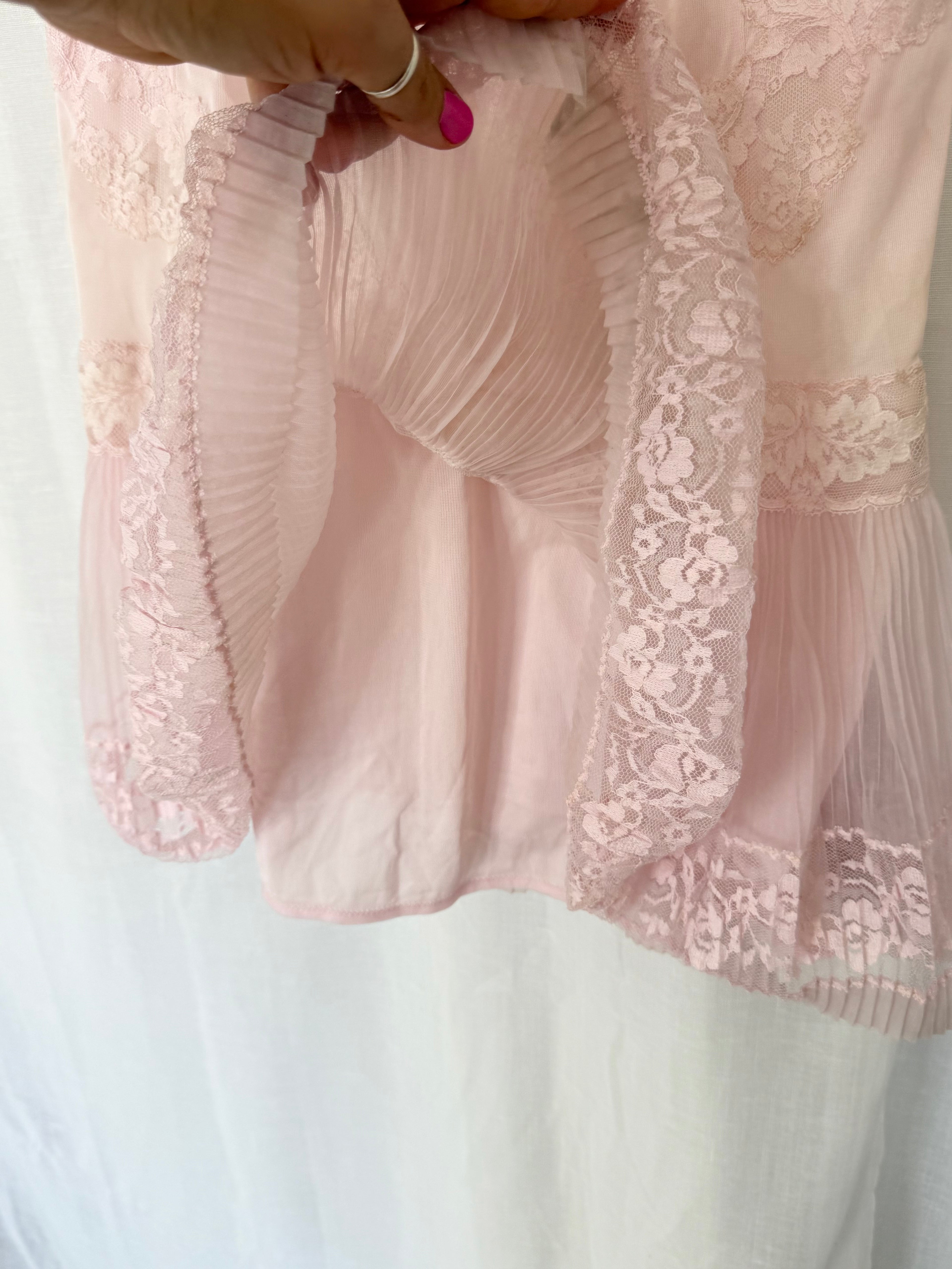 ౨ৎ vintage blush pink lace slip dress ⋆