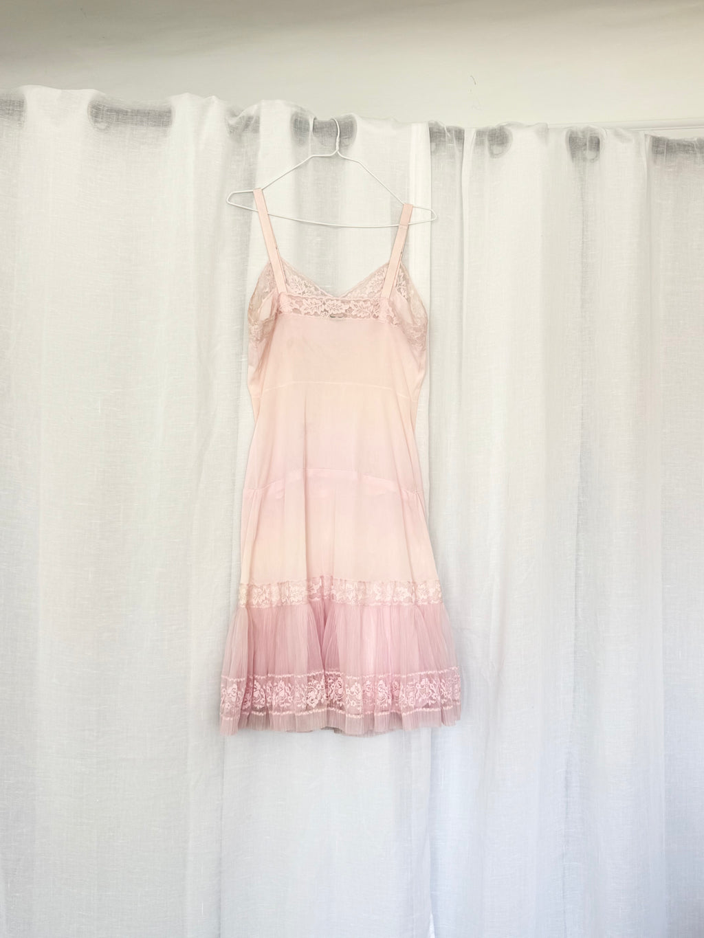 ౨ৎ vintage blush pink lace slip dress ⋆