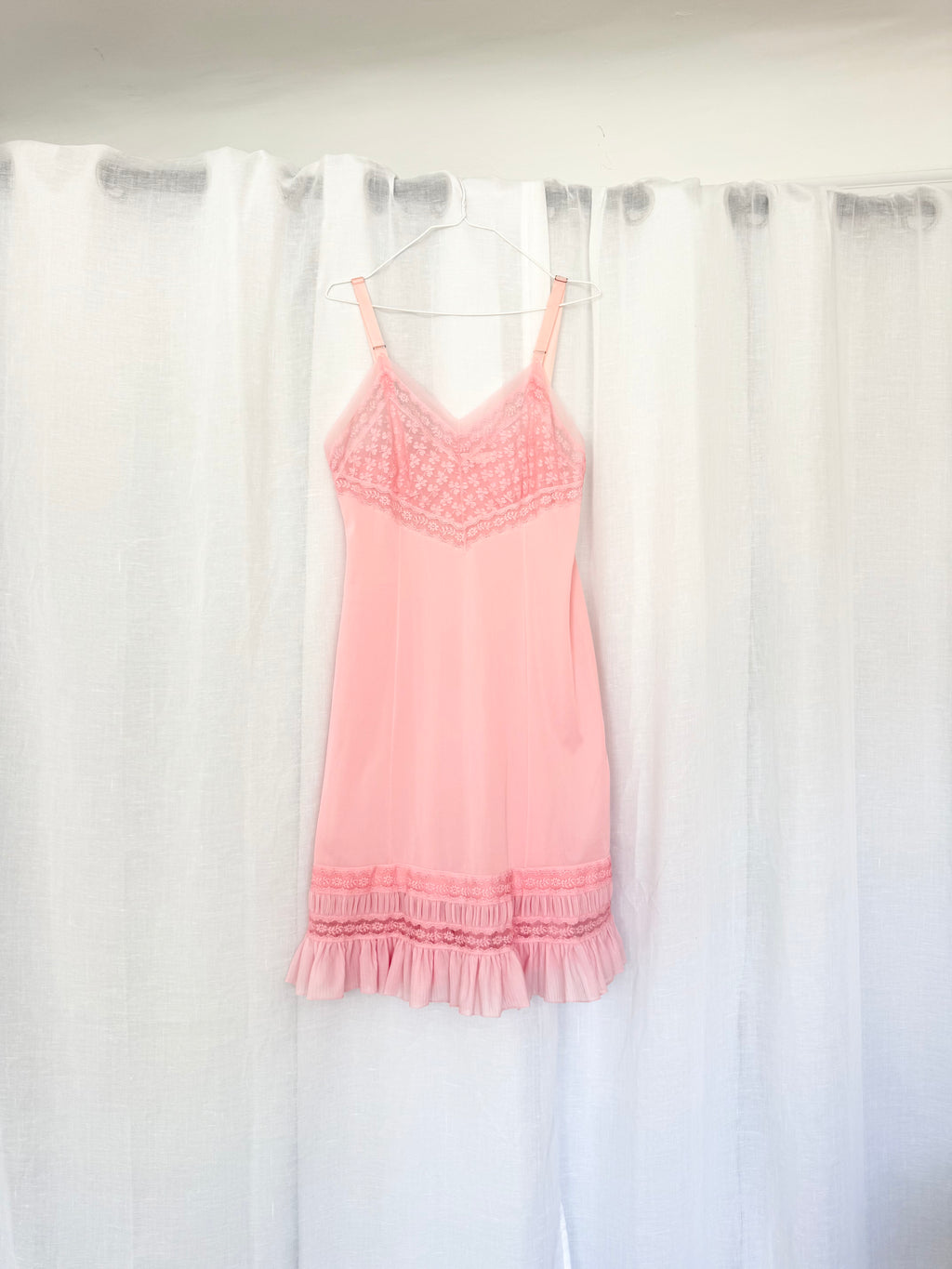 ✿ rare pink lace topform slip dress ✿