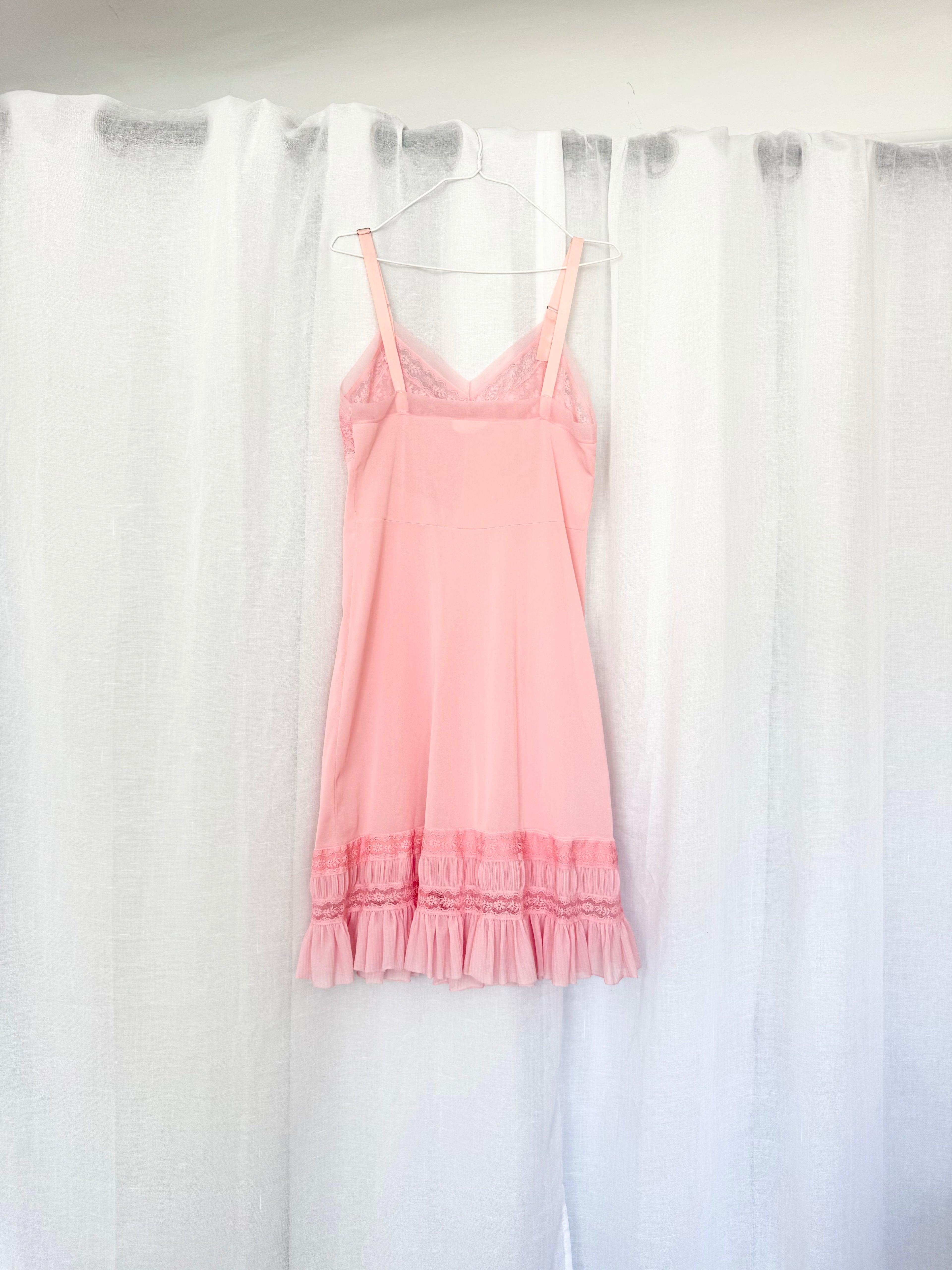 ✿ rare pink lace topform slip dress ✿