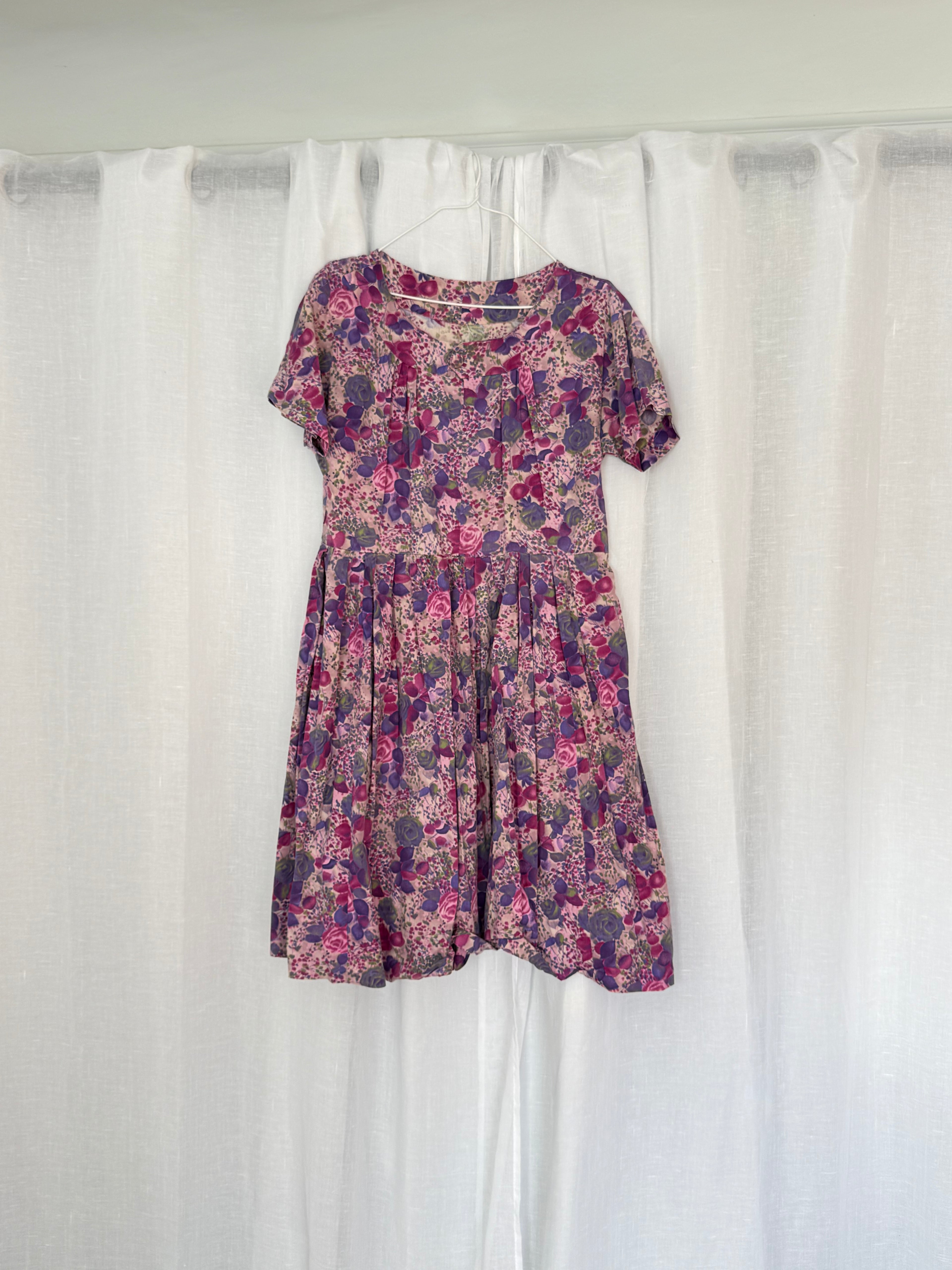 ✿ vintage cotton floral midi dress ✿