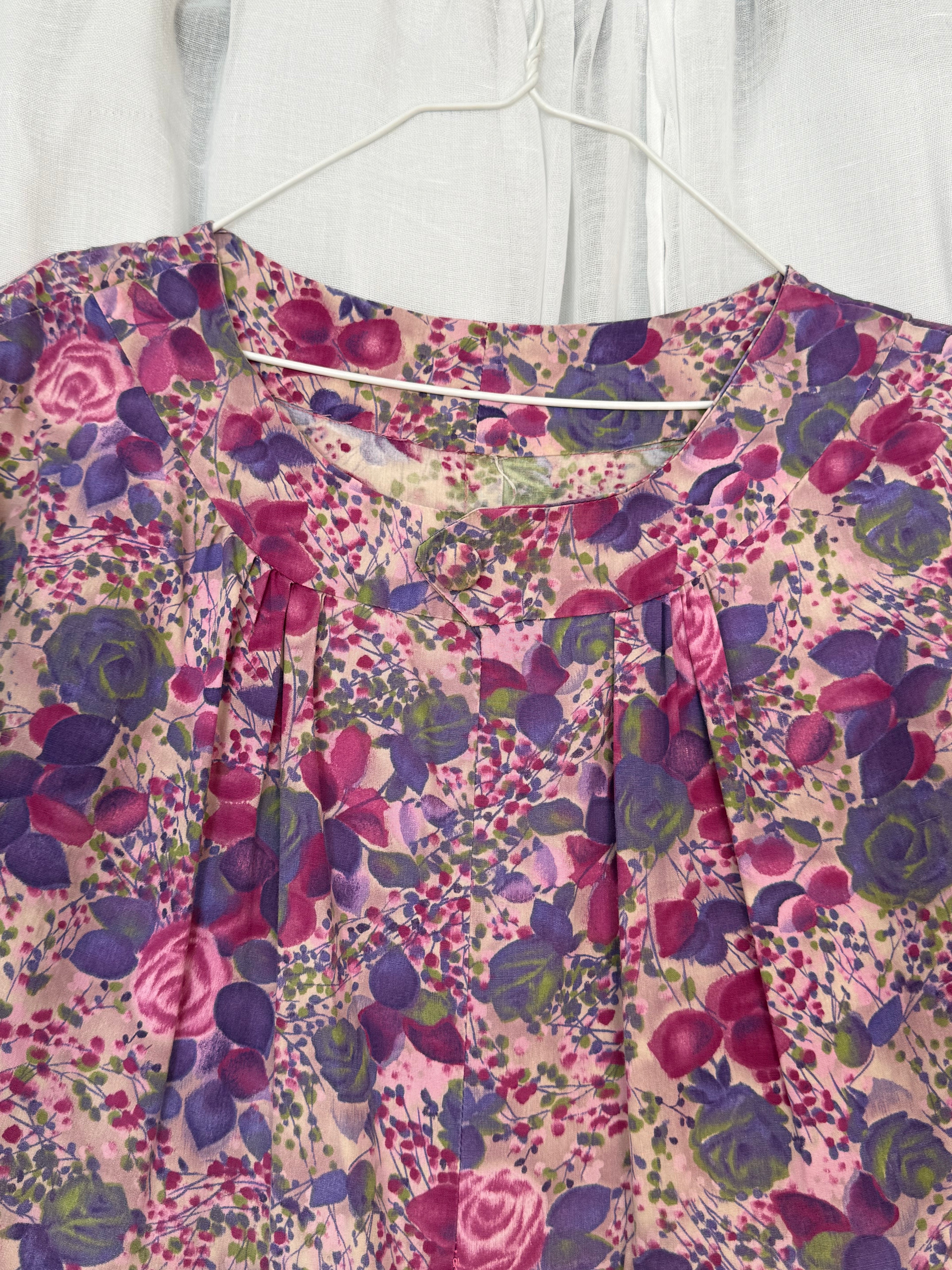 ✿ vintage cotton floral midi dress ✿