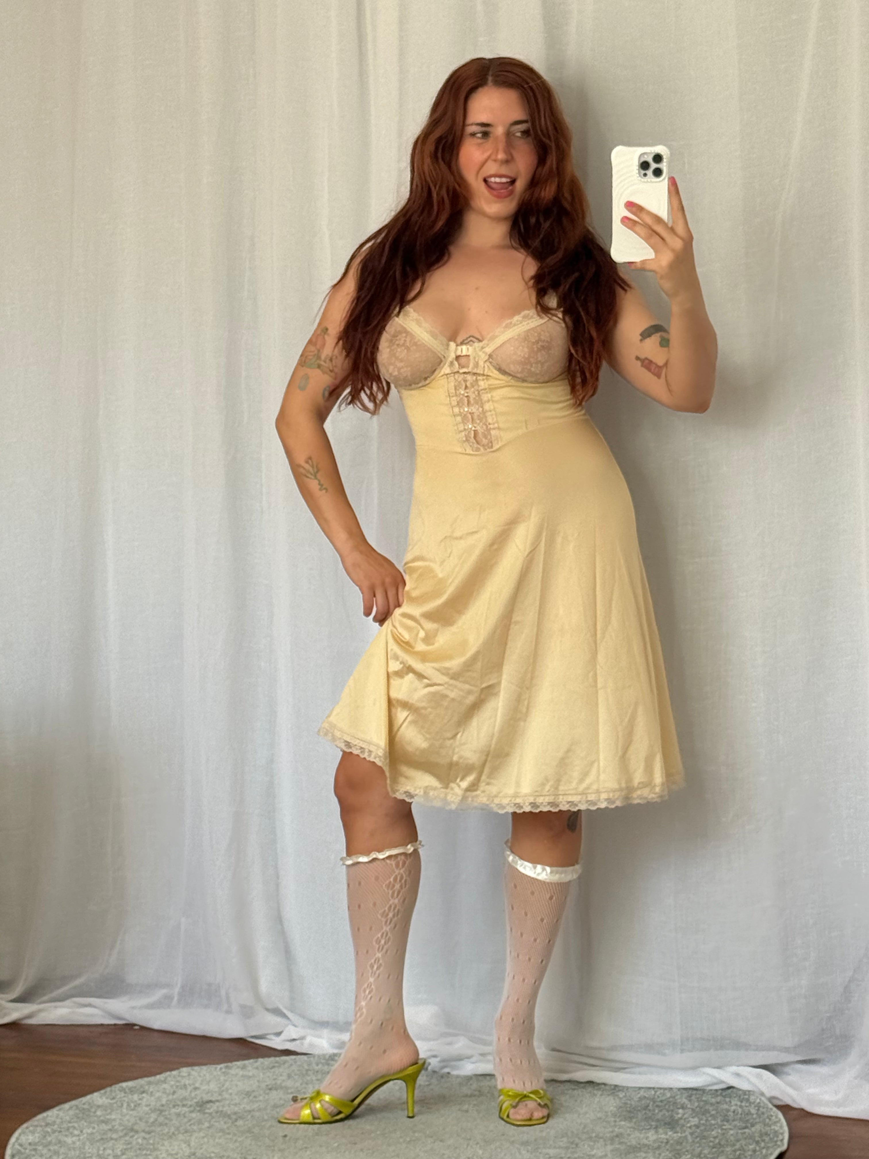 ✧ rare vintage lace underwire slip dress ✧