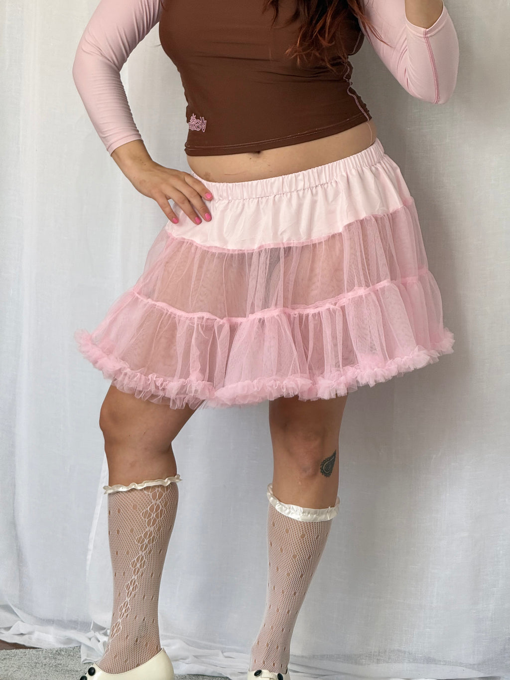 ✦ pink layered tutu mini skirt