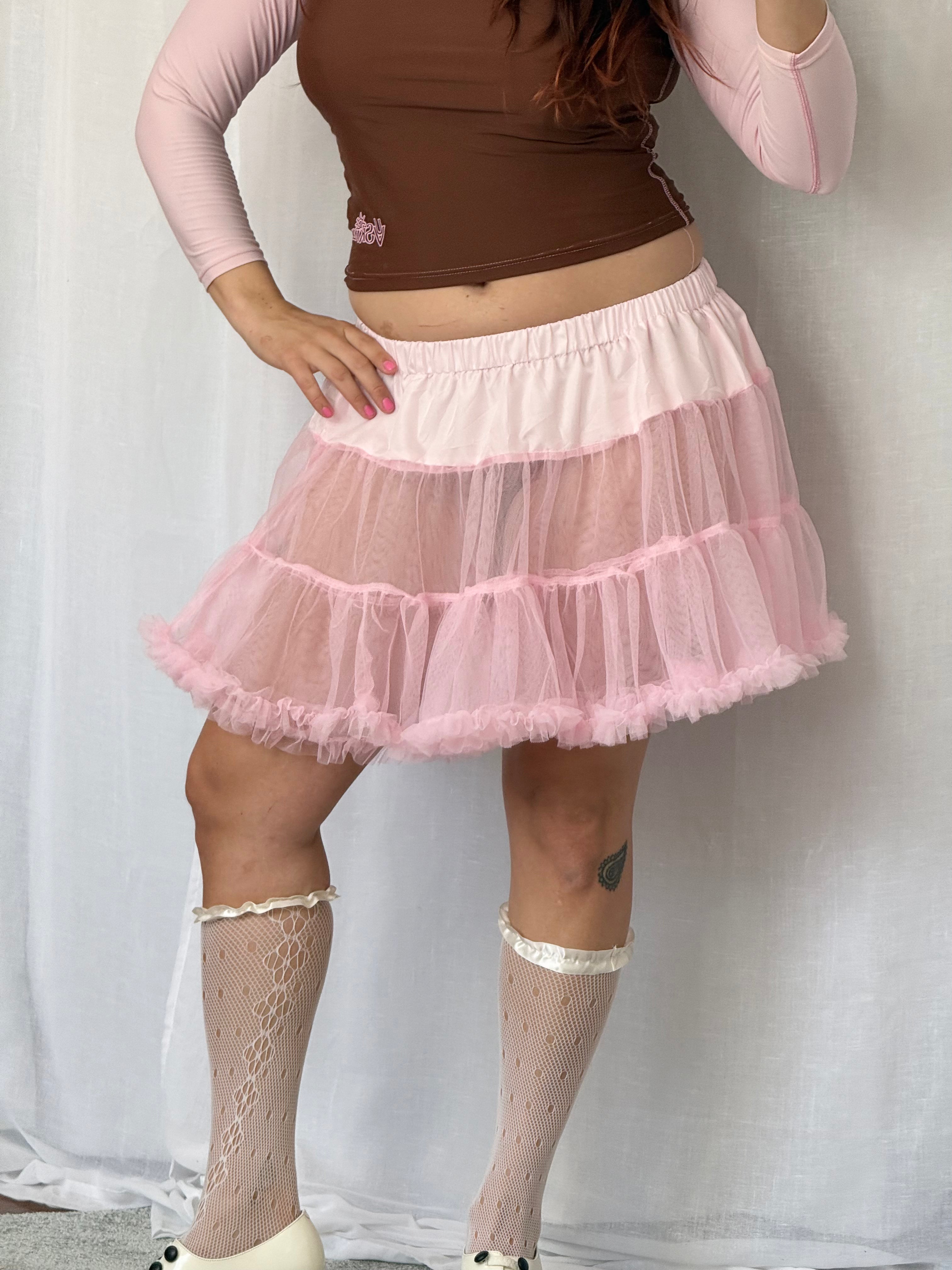 ✦ pink layered tutu mini skirt