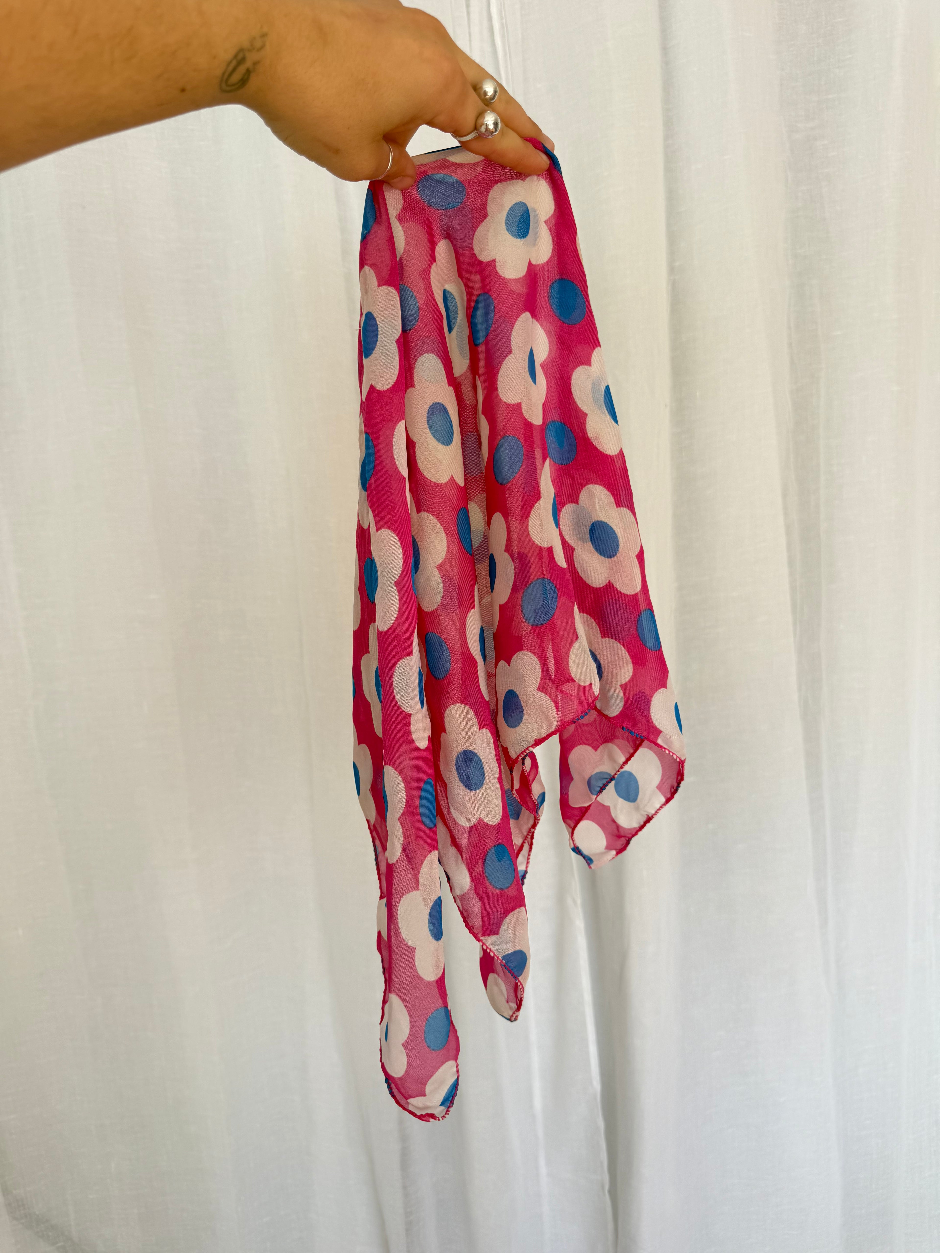 ✿ retro floral mesh headscarf ✿