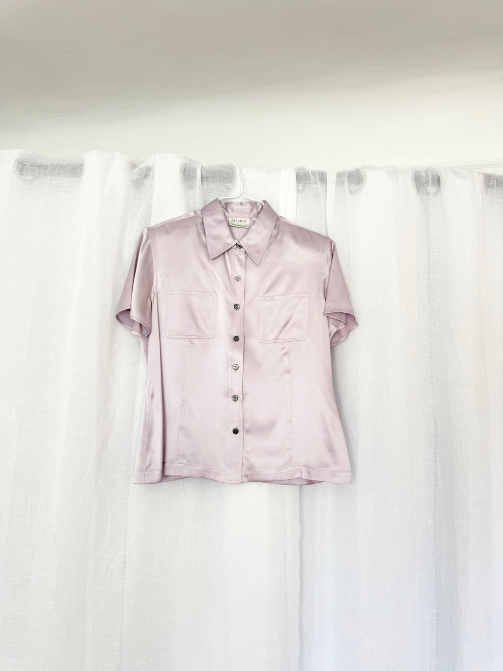 ✦ Y2K lilac silk button up