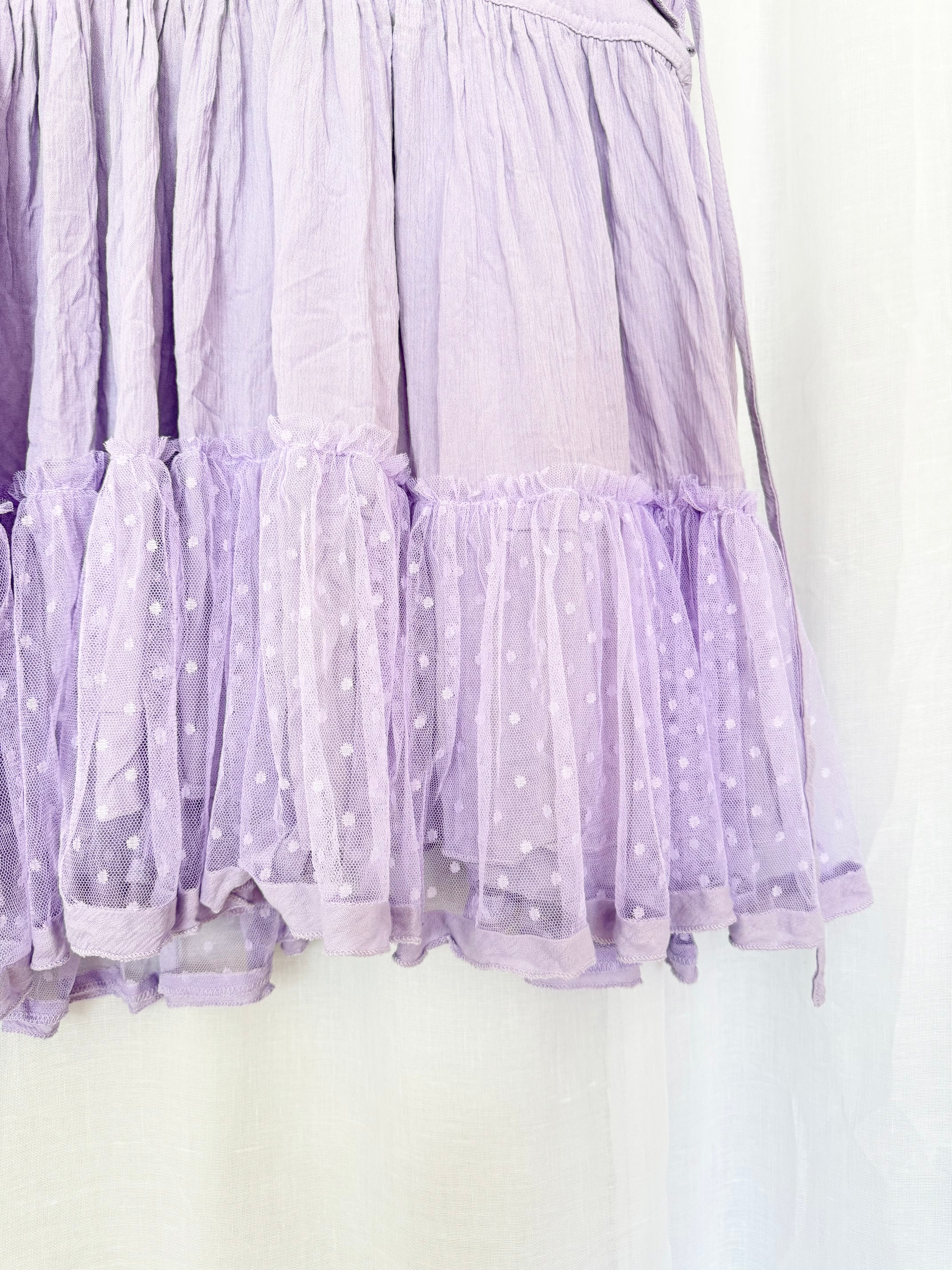 ✿ lavender babydoll mini dress