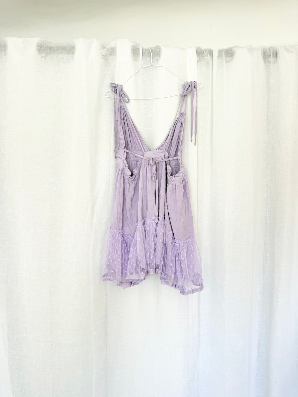 ✿ lavender babydoll mini dress