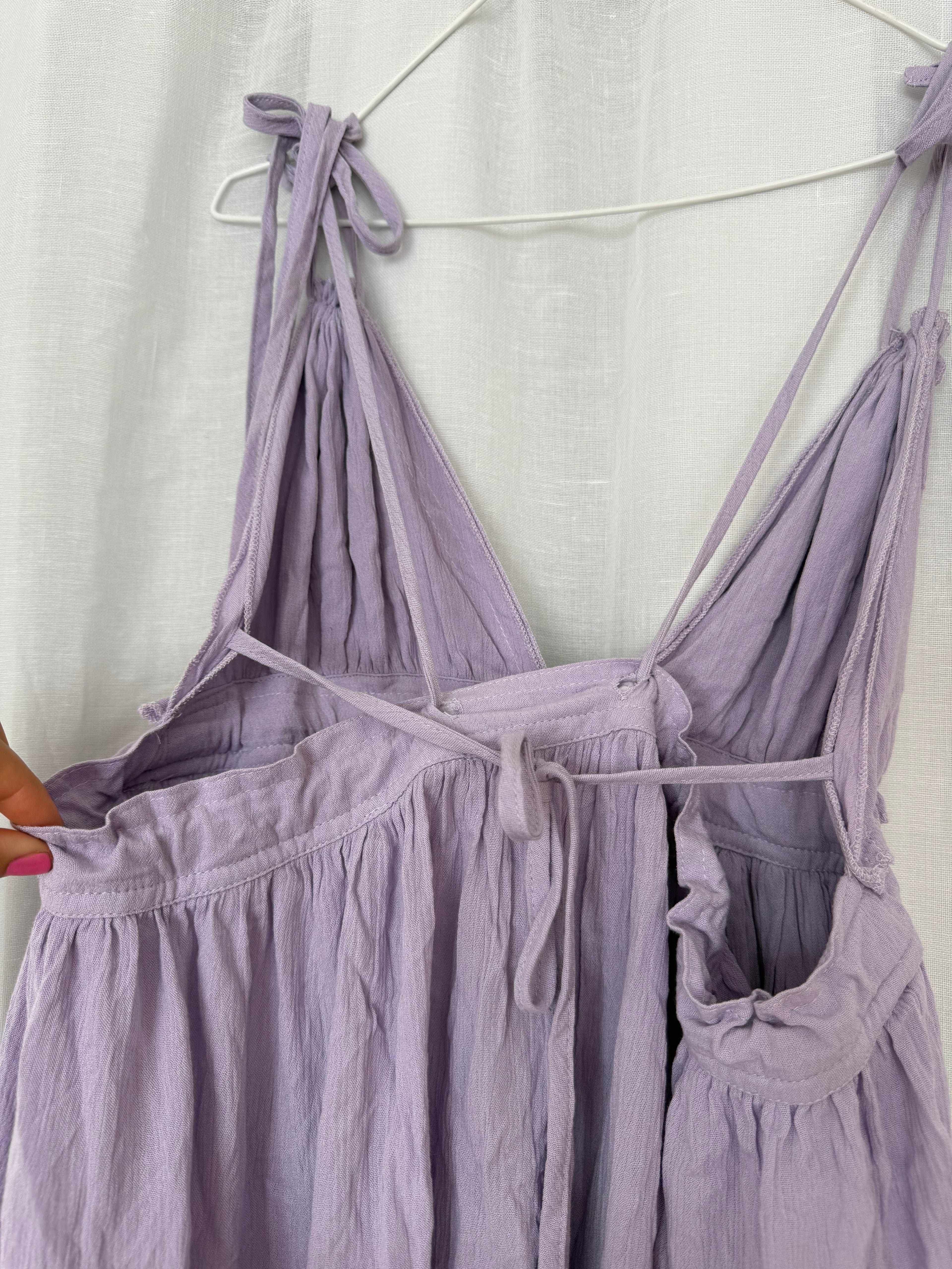 ✿ lavender babydoll mini dress
