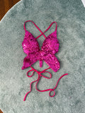 💖✨ pink sequin butterfly tie top ✨💖