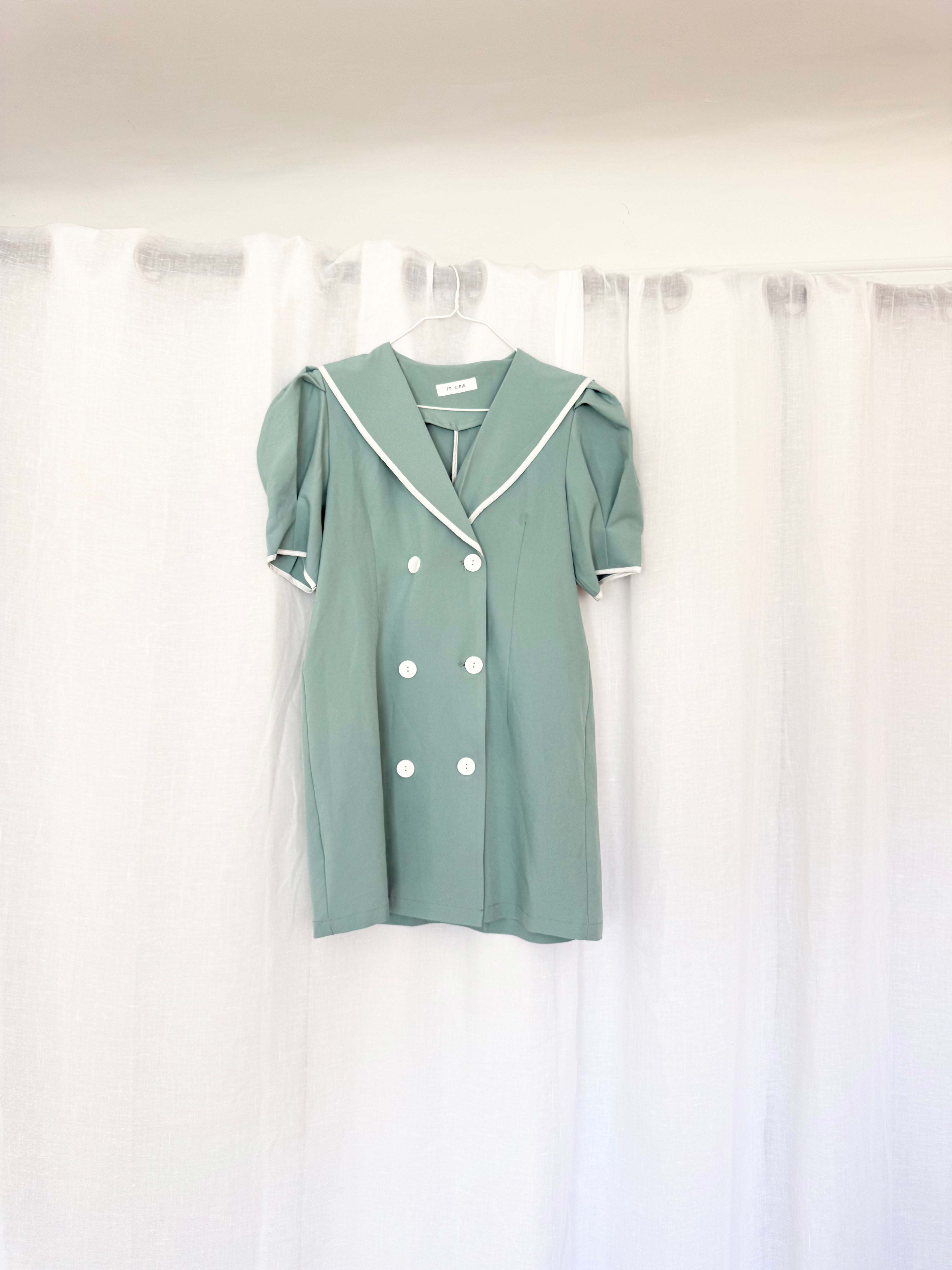✦ Mint sailor babydoll mini dress