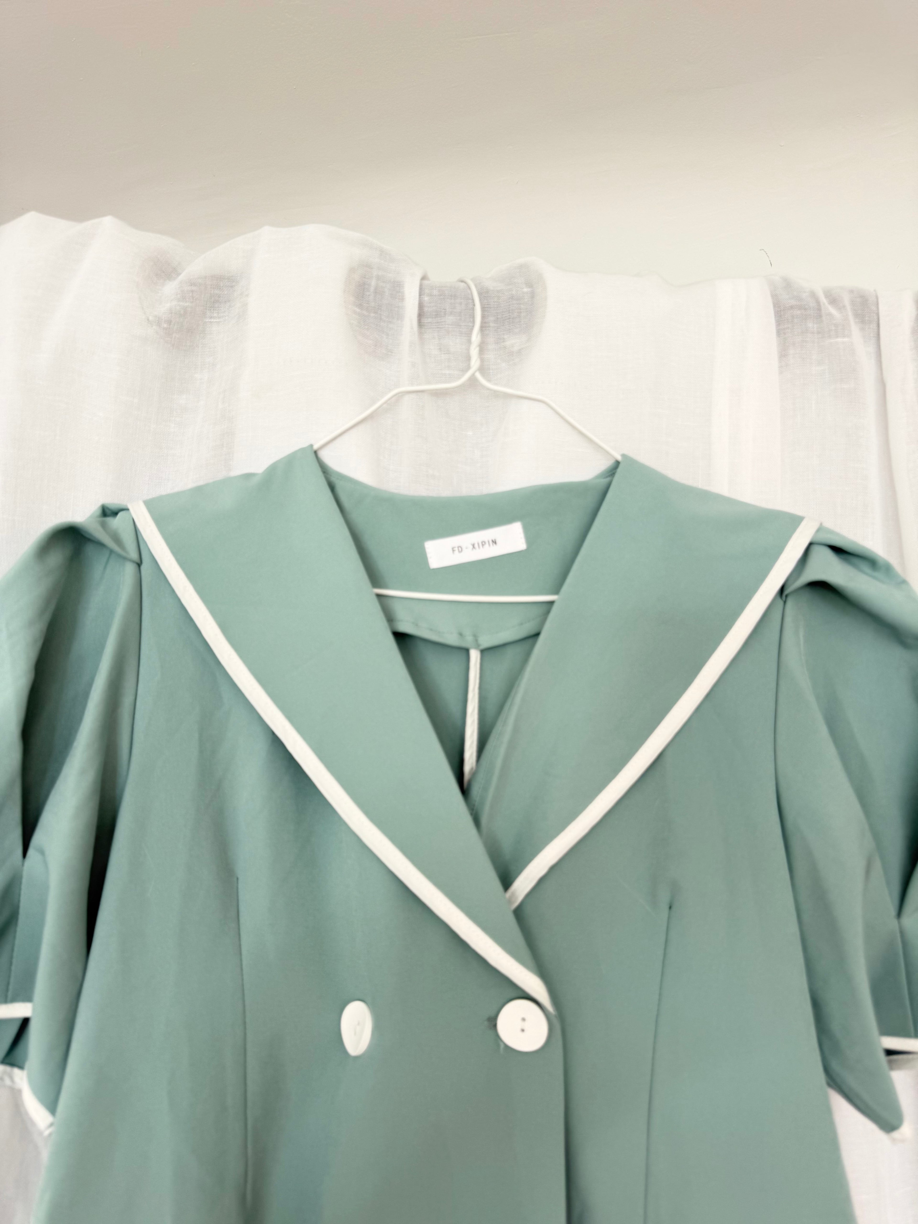 ✦ Mint sailor babydoll mini dress