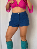 ✿ blue corduroy dolphin shorts retro cotton hot shorts ♡