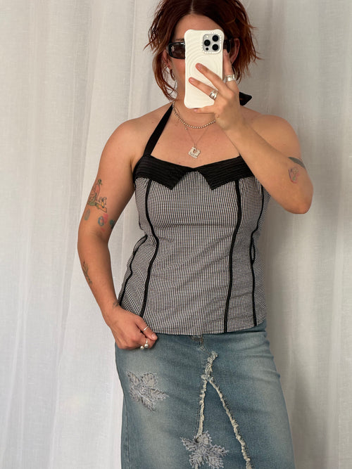 gingham halter top