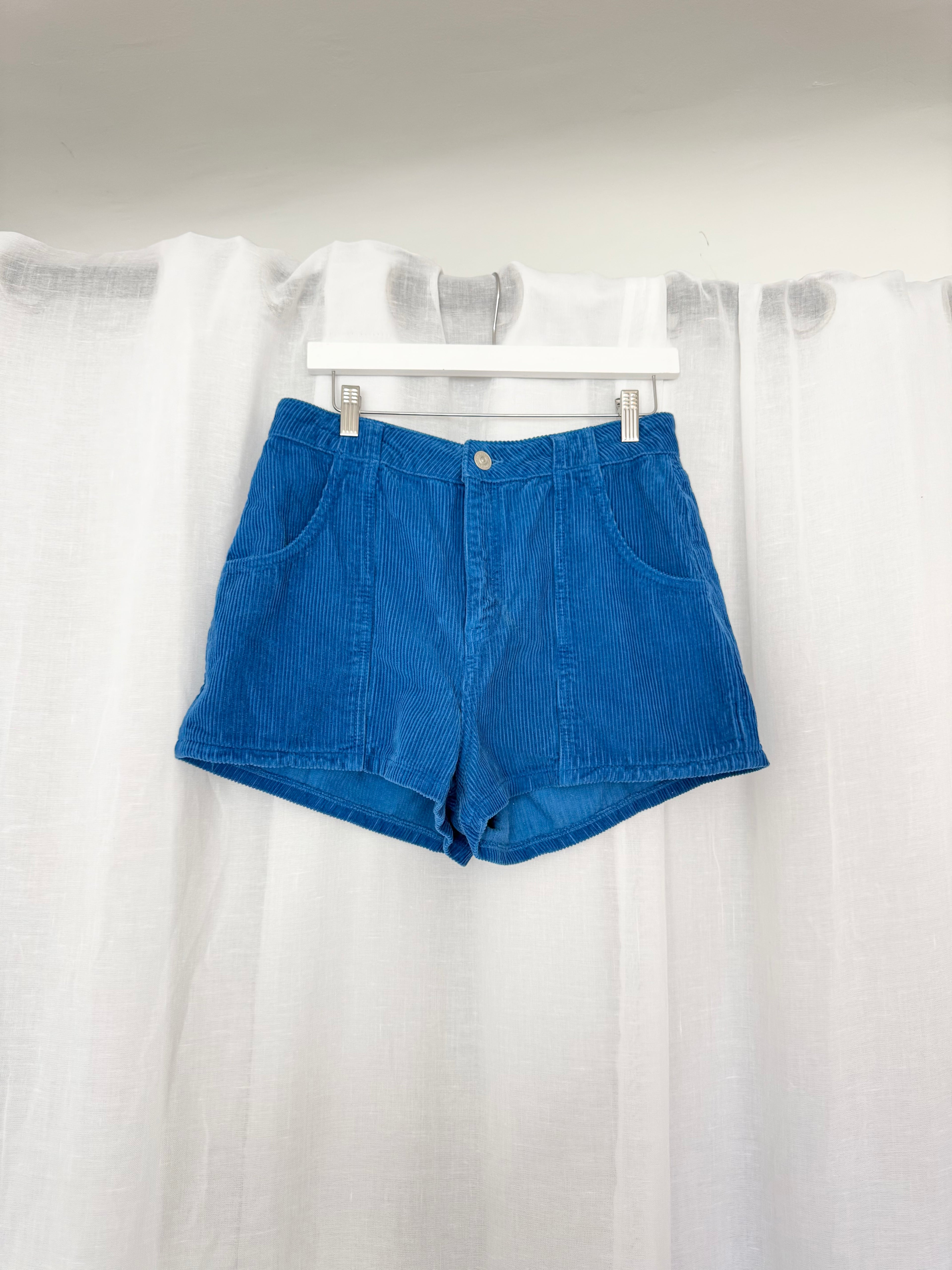 ✿ blue corduroy dolphin shorts retro cotton hot shorts ♡