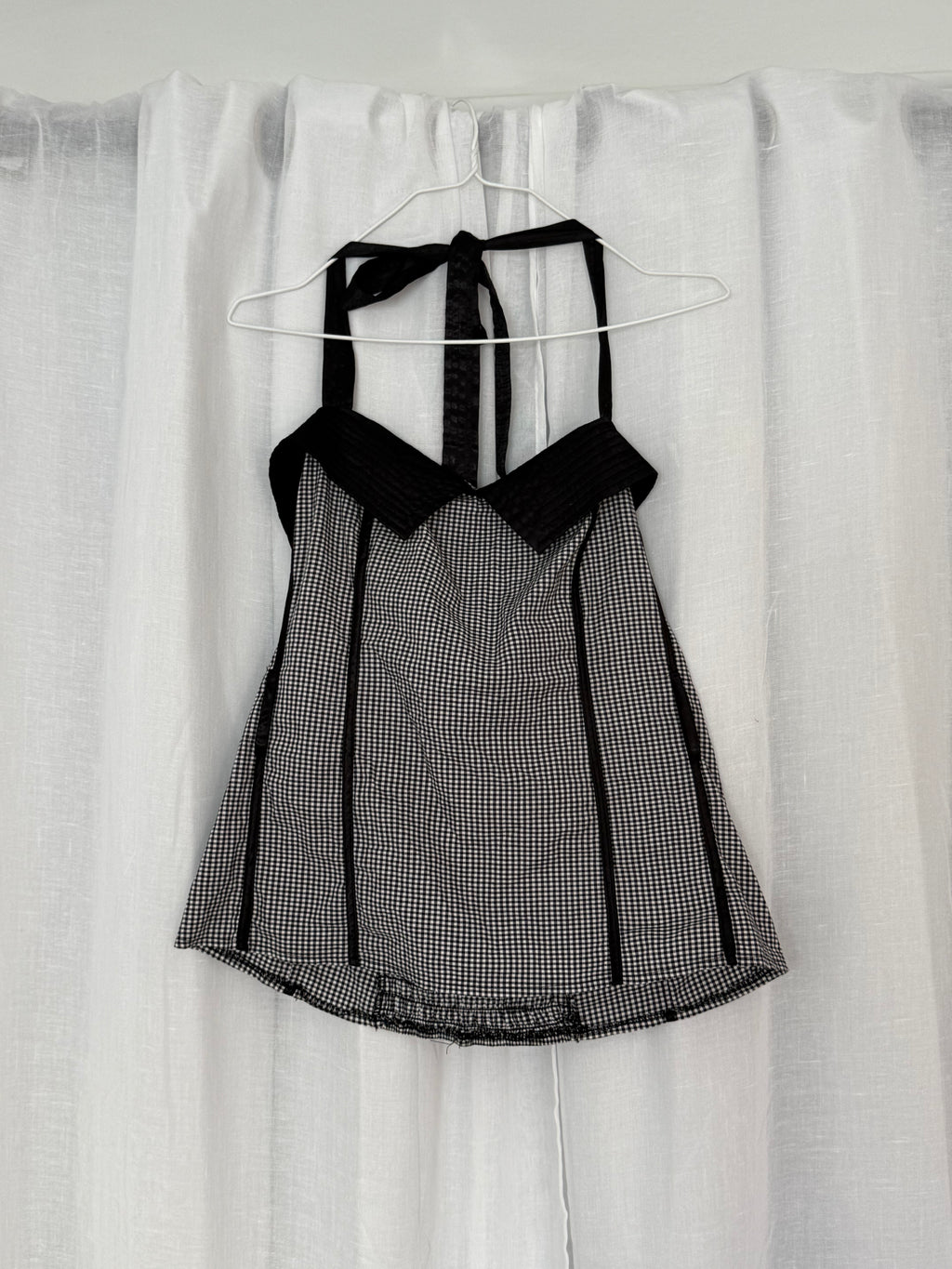 gingham halter top