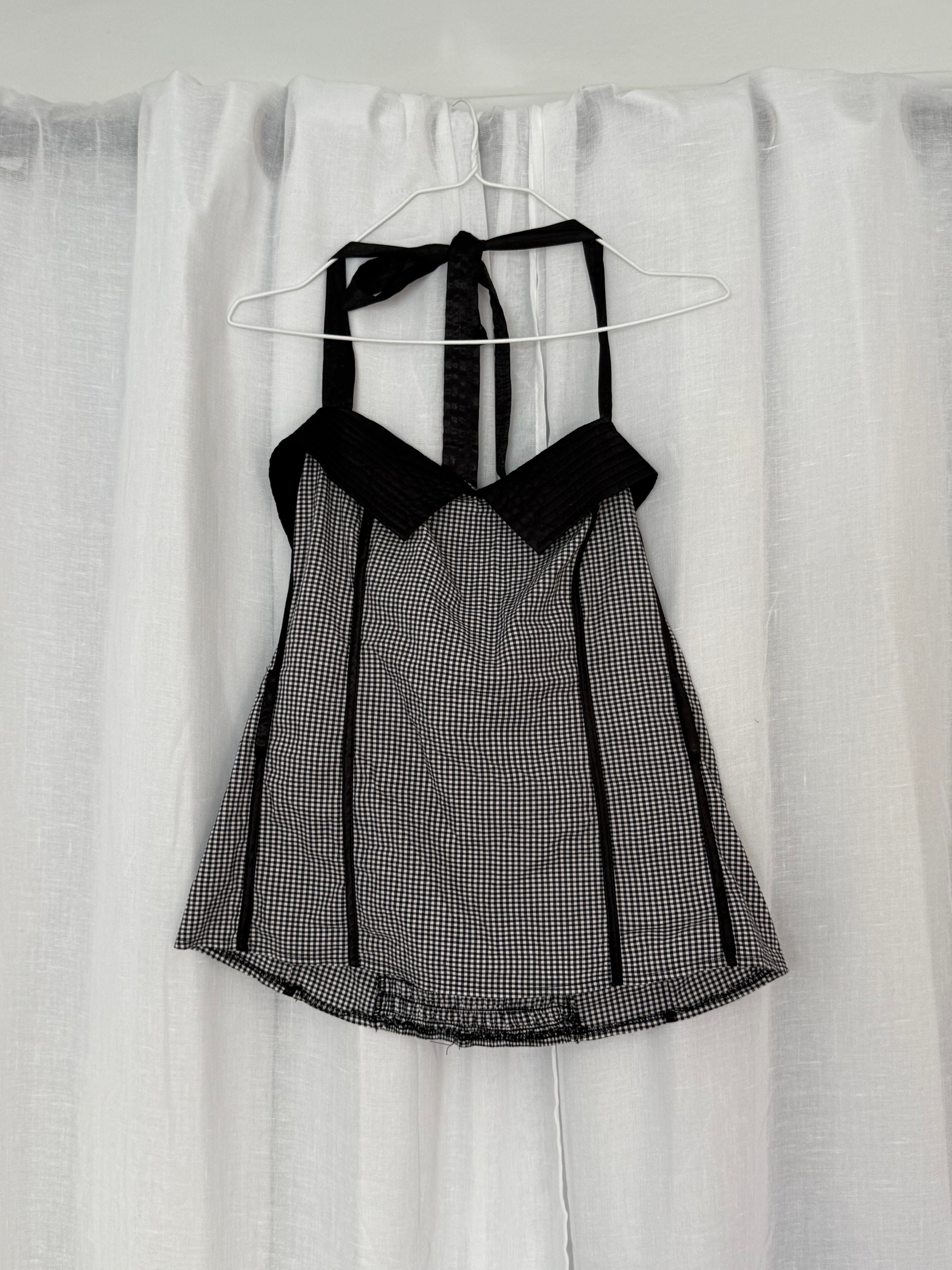 gingham halter top