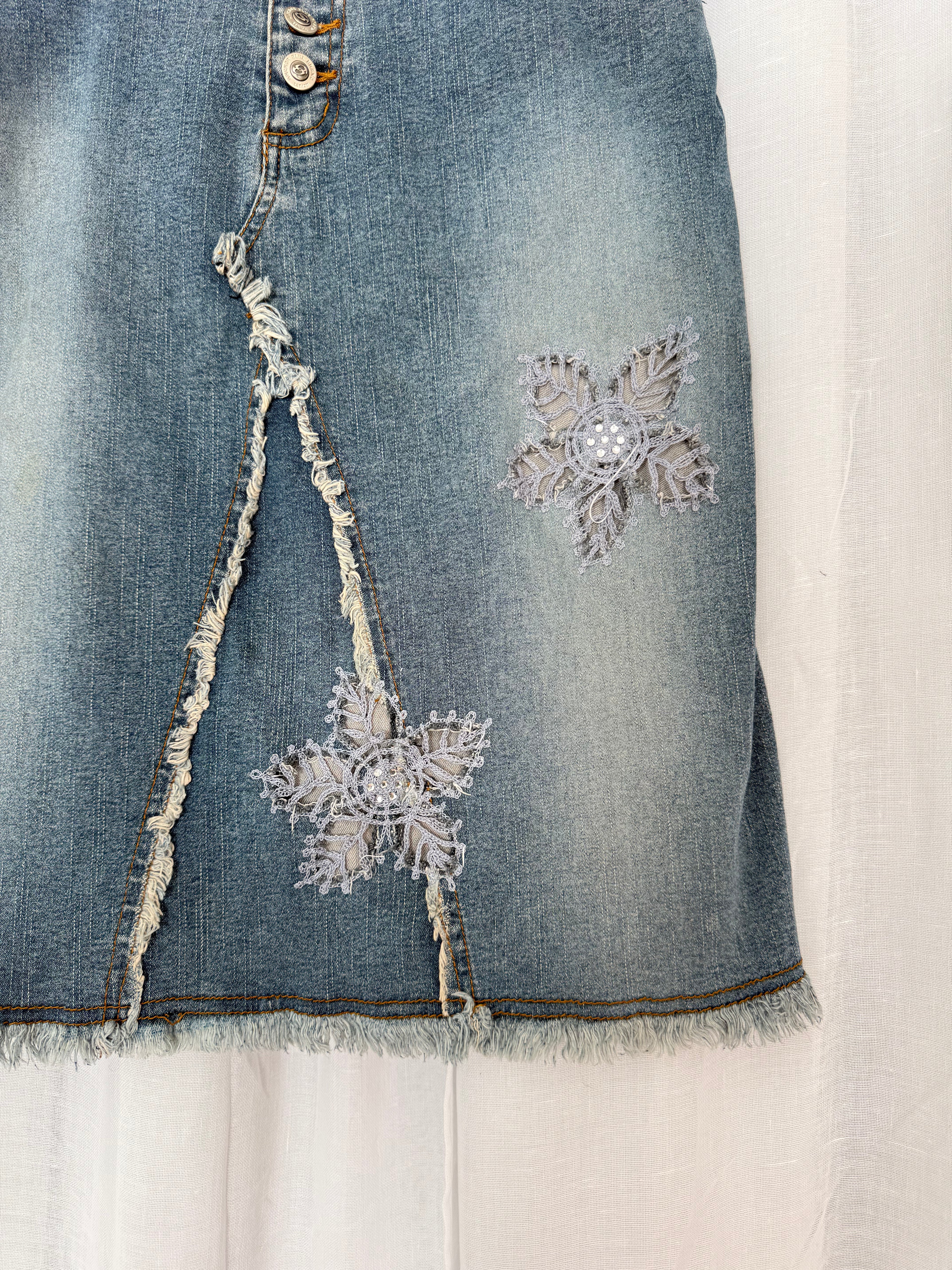 anchor blue denim skirt